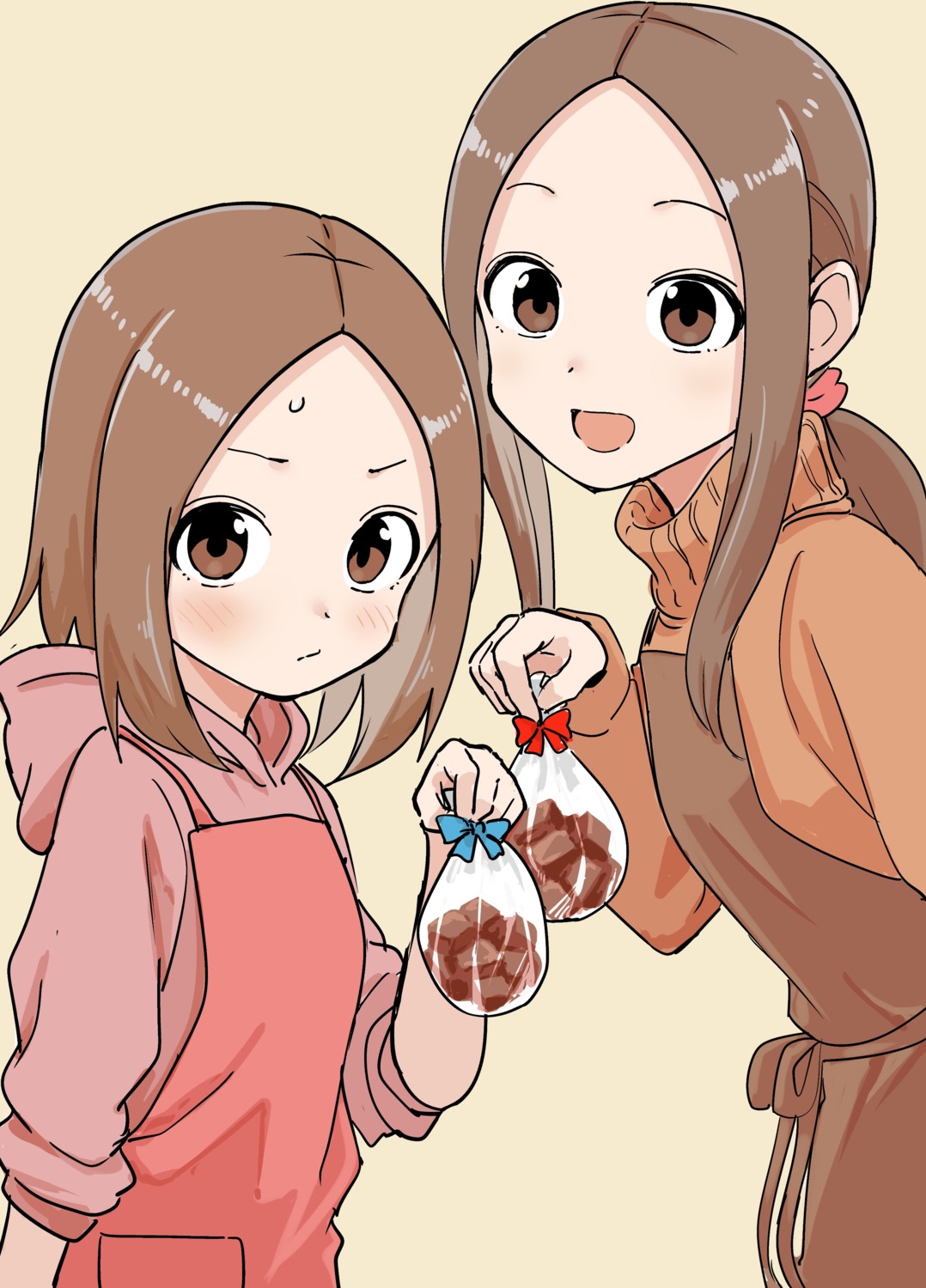 inaba_mifumi karakai_jouzu_no_(moto)_takagi-san karakai_jouzu_no_takagi-san nishikata_chii sweater takagi-san valentine