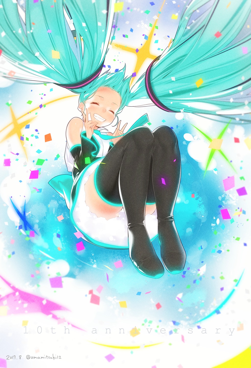 ama_mitsuki hatsune_miku thighhighs vocaloid