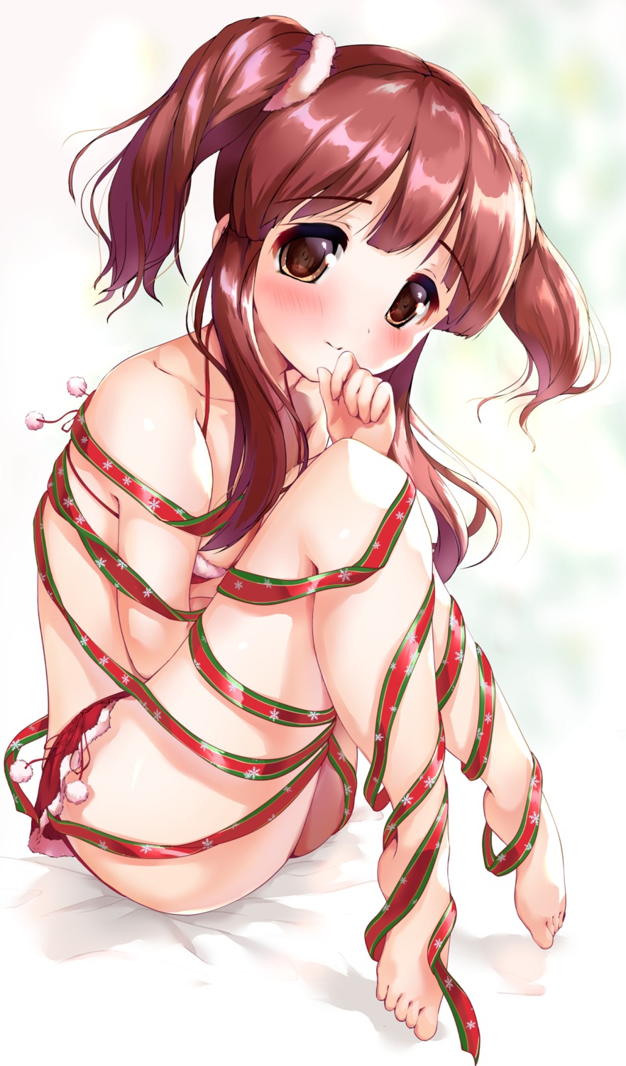 bikini bondage christmas cleavage feet kuroba_aki ogata_chieri swimsuits the_idolm@ster the_idolm@ster_cinderella_girls