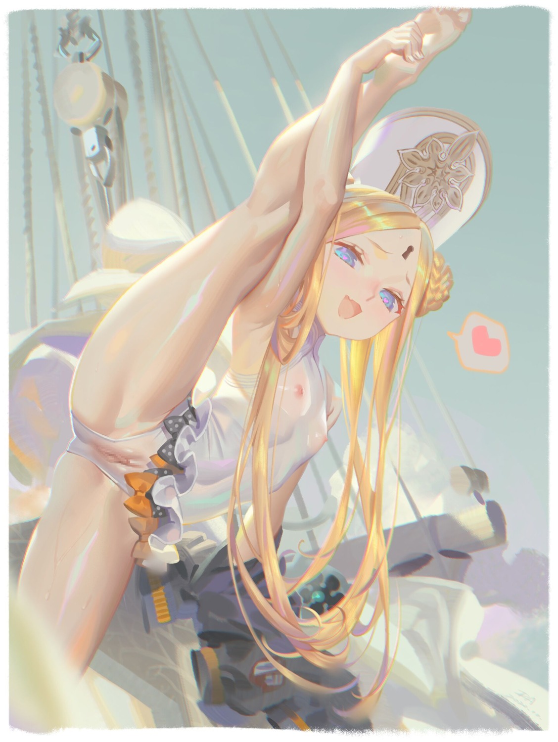 abigail_williams_(fate) alphonse censored fate/grand_order loli nipples pussy see_through swimsuits wardrobe_malfunction