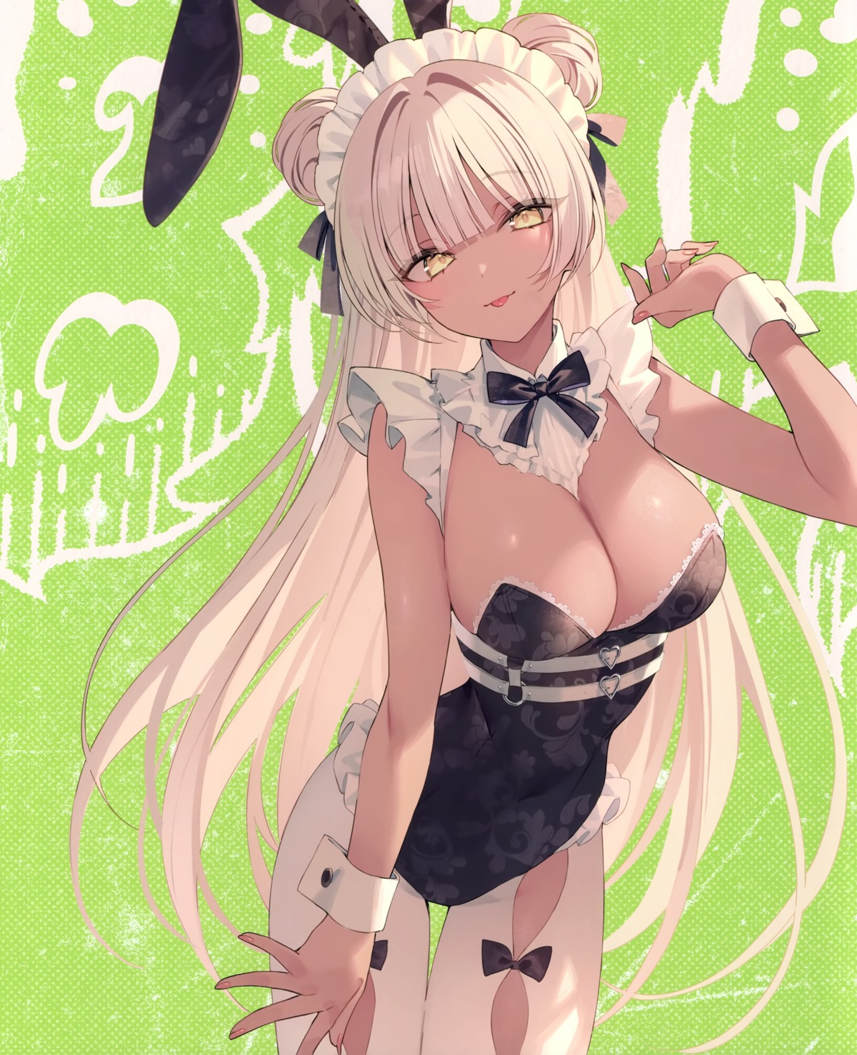 animal_ears blanc_(rurudo) bunny_ears bunny_girl maid no_bra pantyhose rurudo rurudot