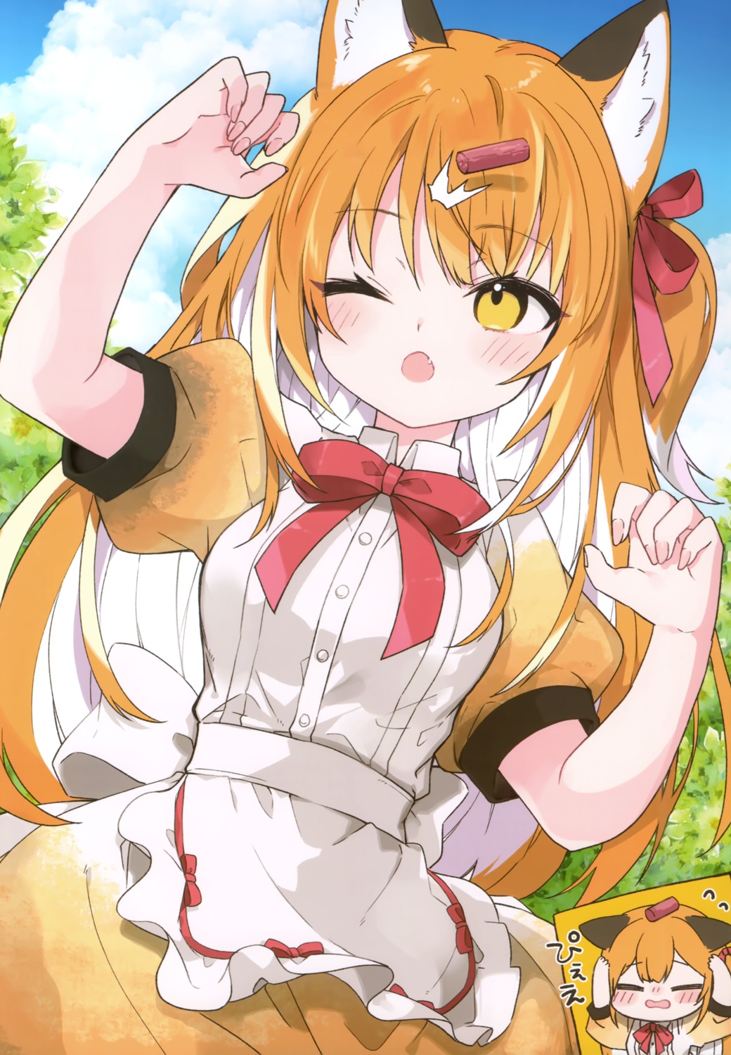 animal_ears chibi galvas kamiyoshi_rika kitsune maid