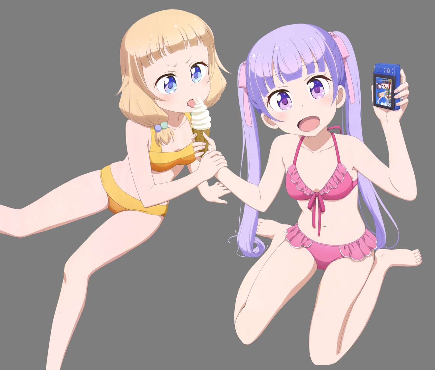 amasaki_manamu bikini cleavage feet new_game! sakura_nene suzukaze_aoba swimsuits transparent_png