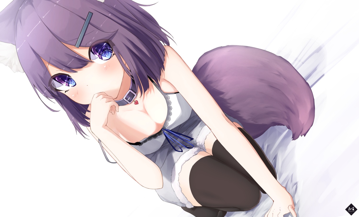 animal_ears cleavage mayogii tail thighhighs