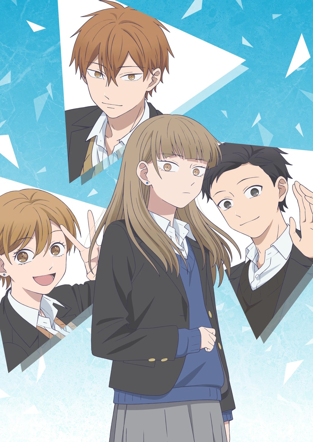 amamiya_minato_(koori_no_jouheki) azumi_miki hikawa_koyuki hino_youta koori_no_jouheki seifuku sweater tagme