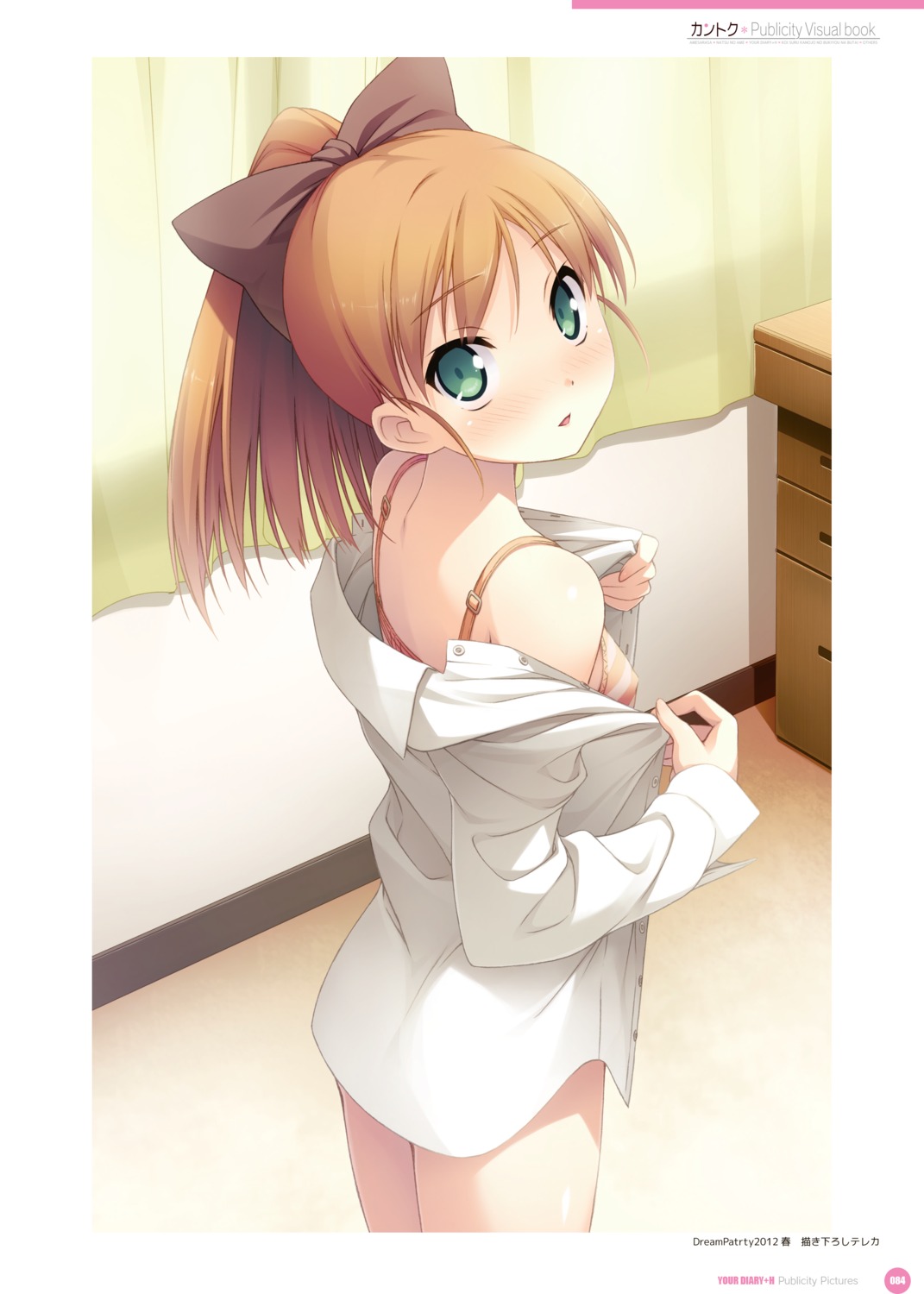 bra cube digital_version dress_shirt erect_nipples kantoku minagawa_yuuhi open_shirt undressing your_diary