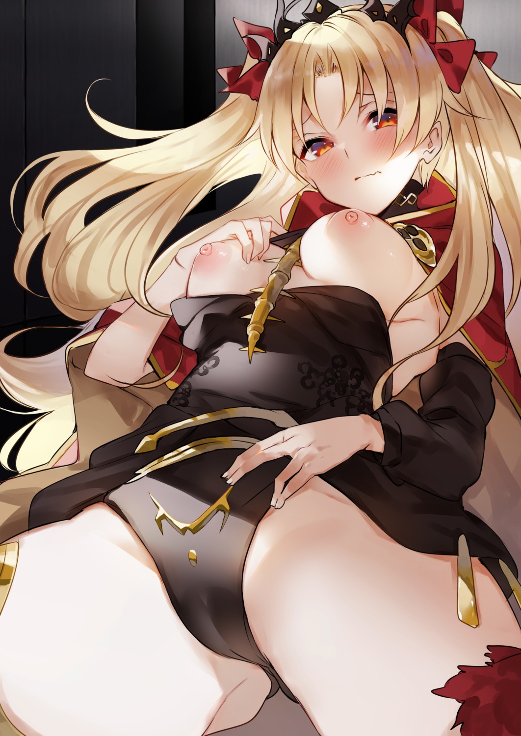 breasts cameltoe ereshkigal_(fate/grand_order) fate/grand_order ken_(coffee_michikusa) nipples no_bra pantsu