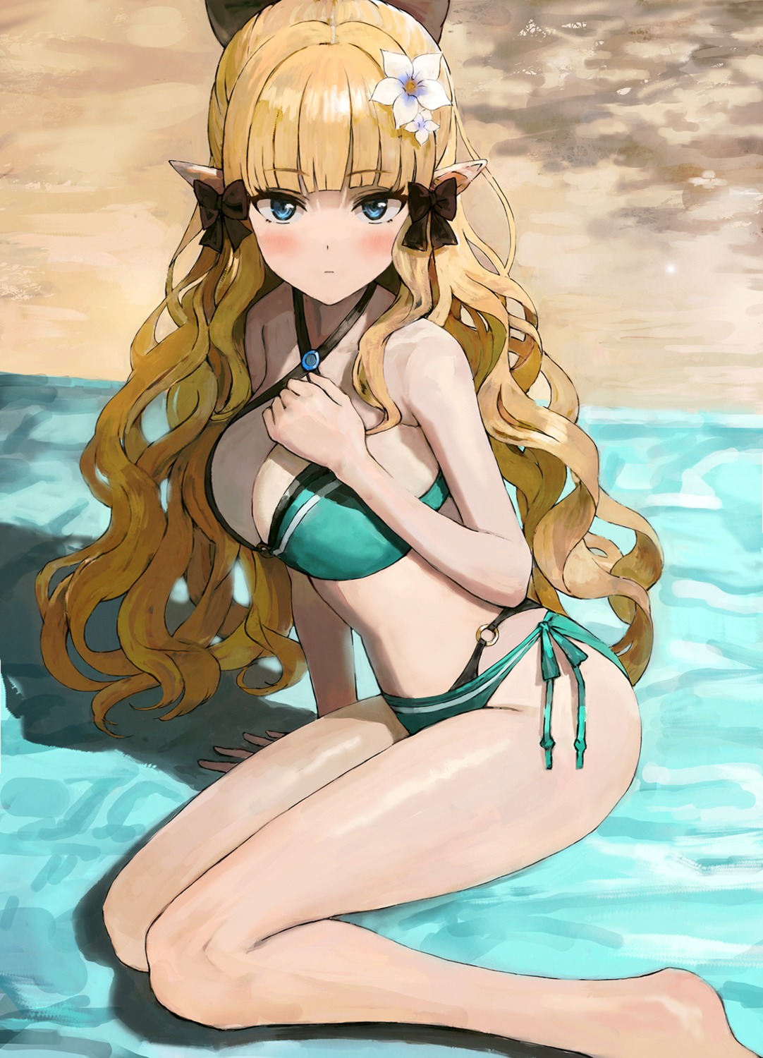 bikini pointy_ears princess_connect princess_connect!_re:dive sasaki_saren sonchi swimsuits