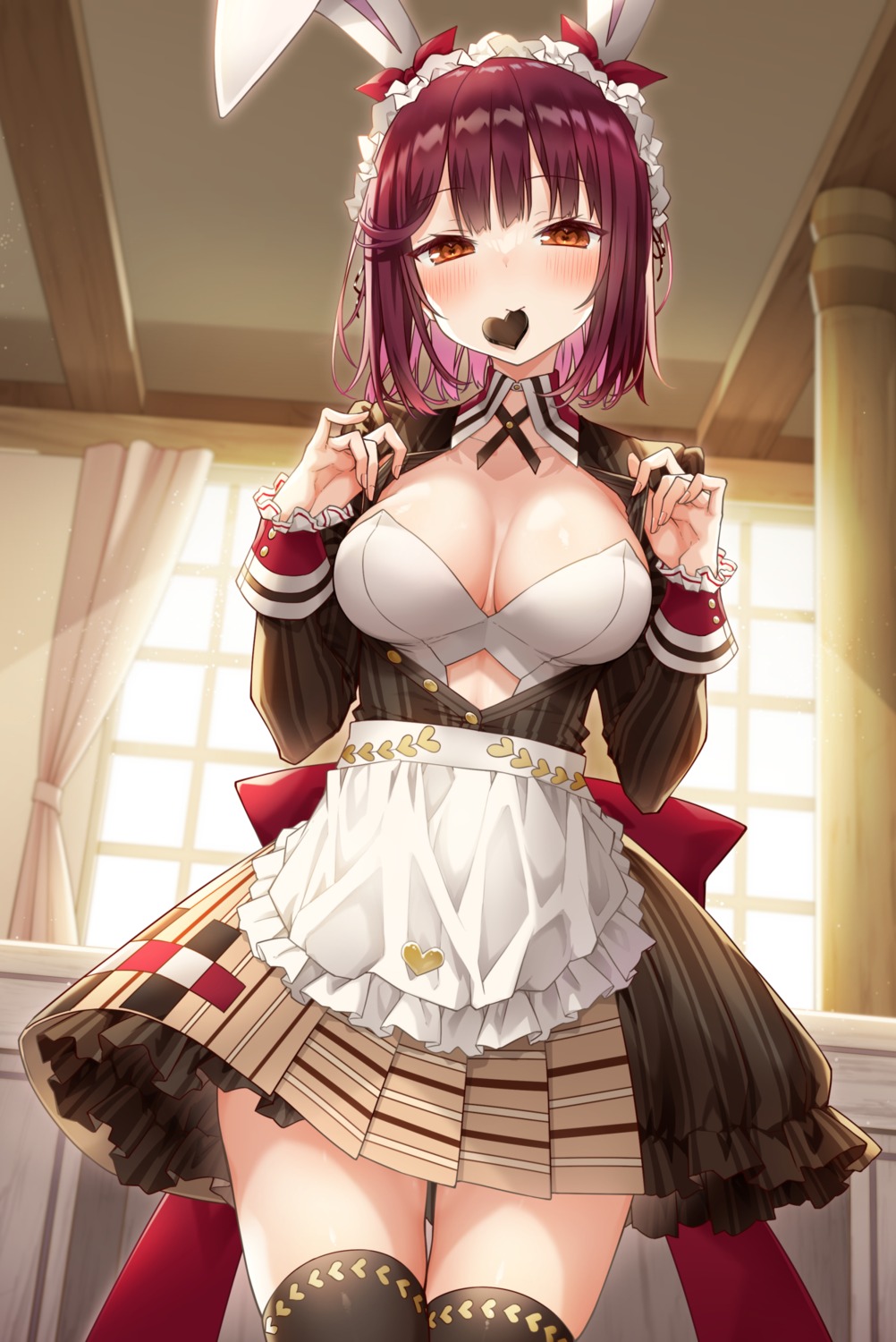 alt animal_ears atelier atelier_sophie bunny_ears maid sophie_neuenmuller thighhighs valentine