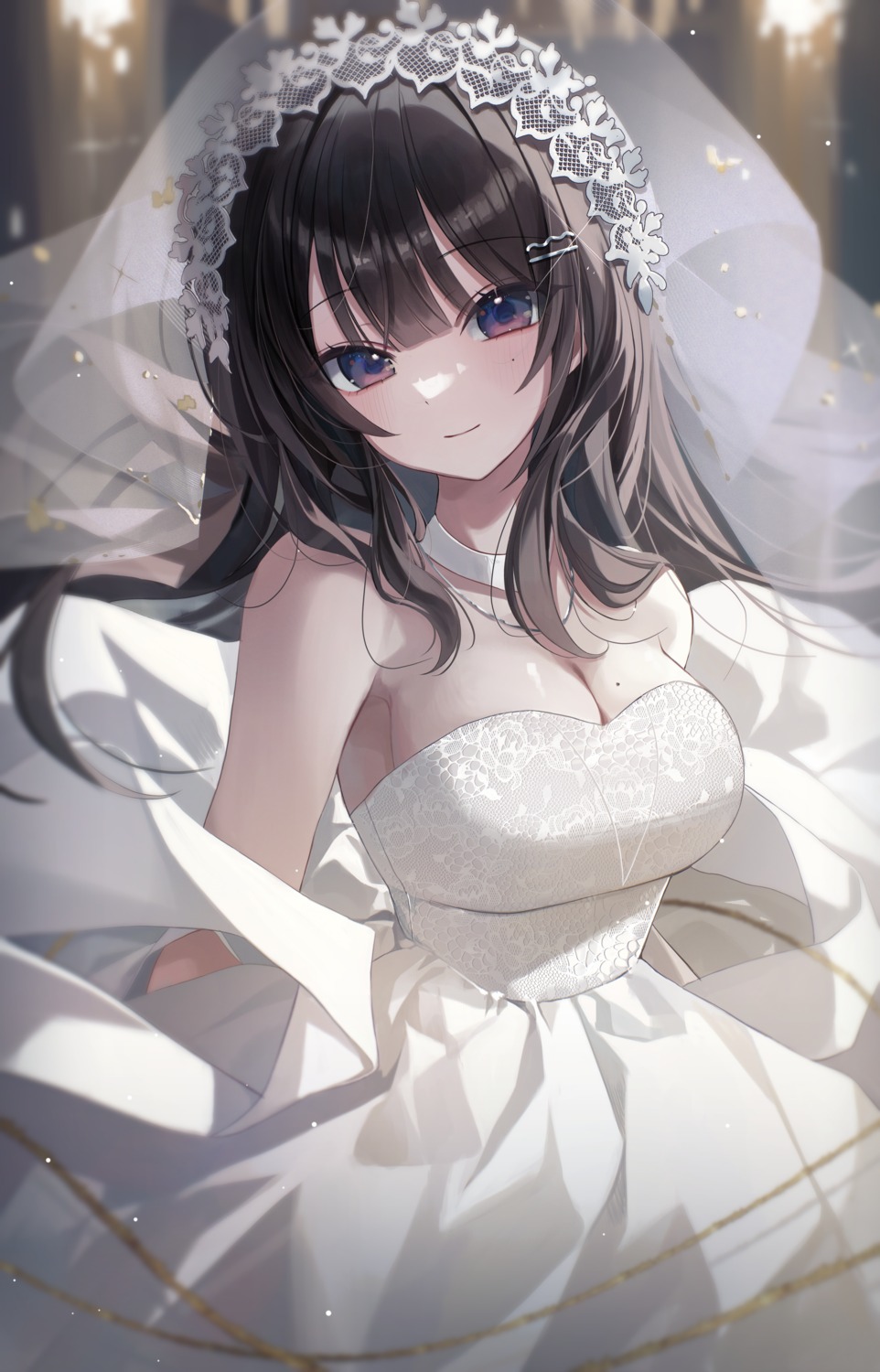 dress myowa no_bra wedding_dress