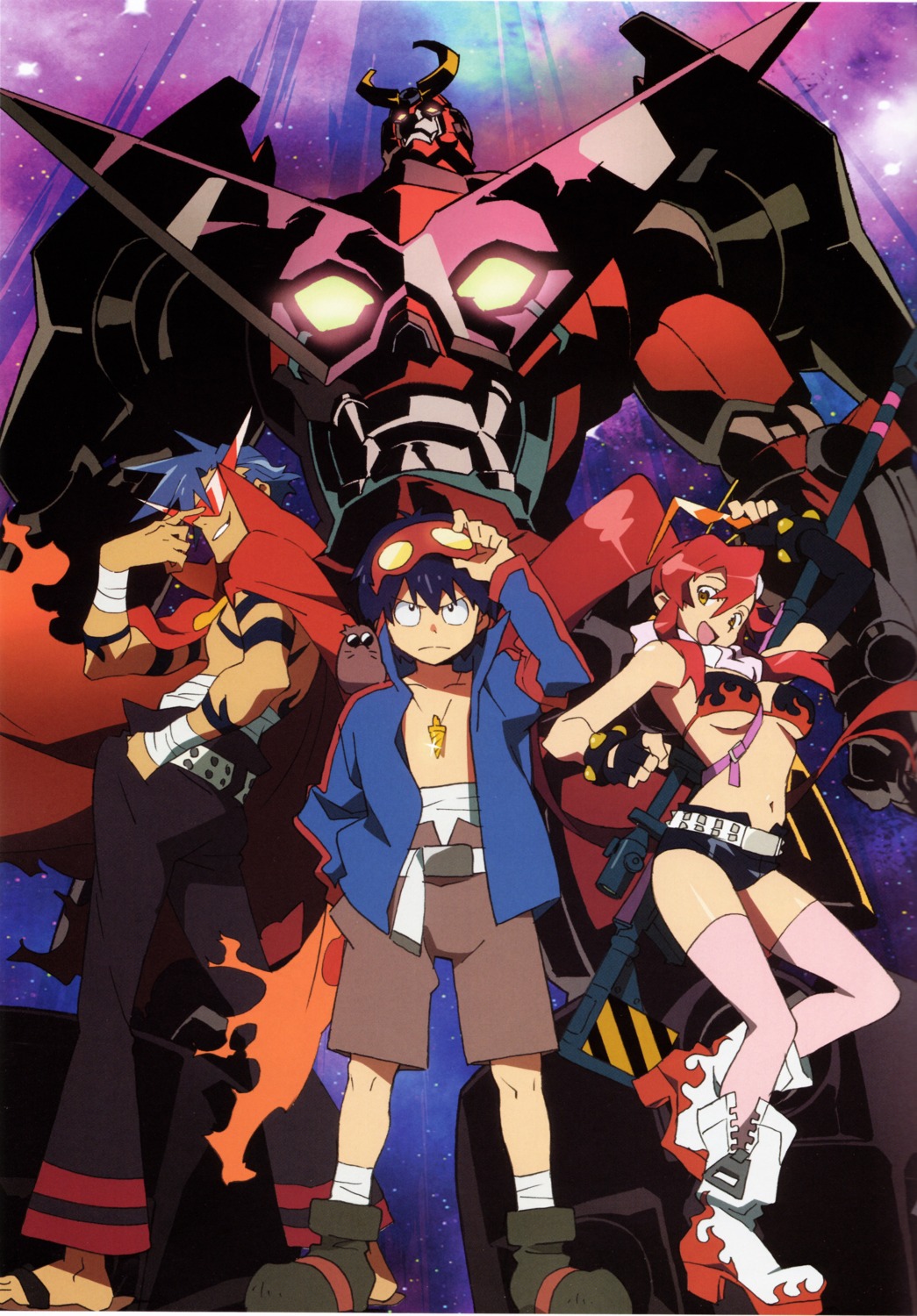 bikini_top boota kamina mecha nishigori_atsushi simon swimsuits tengen_toppa_gurren_lagann thighhighs yoko yoshinari_you