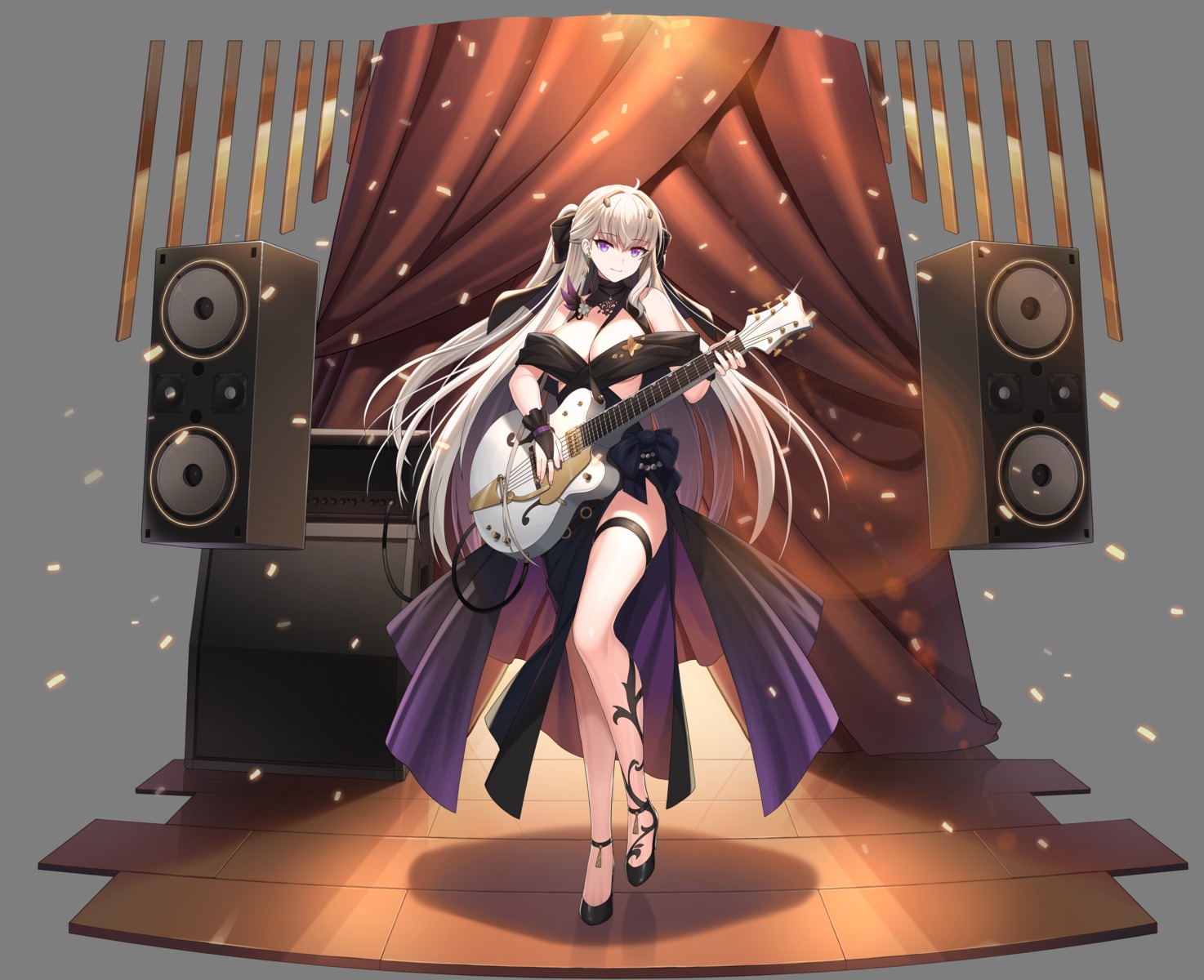 counter:side dress garter guitar heels no_bra tagme tattoo transparent_png