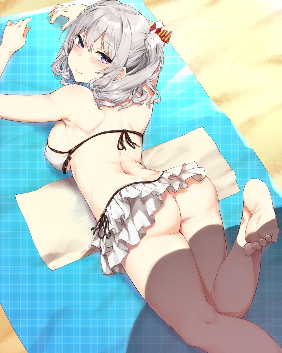 ass bikini erect_nipples feet hiromochi_(hiro39ra1) kantai_collection kashima_(kancolle) swimsuits