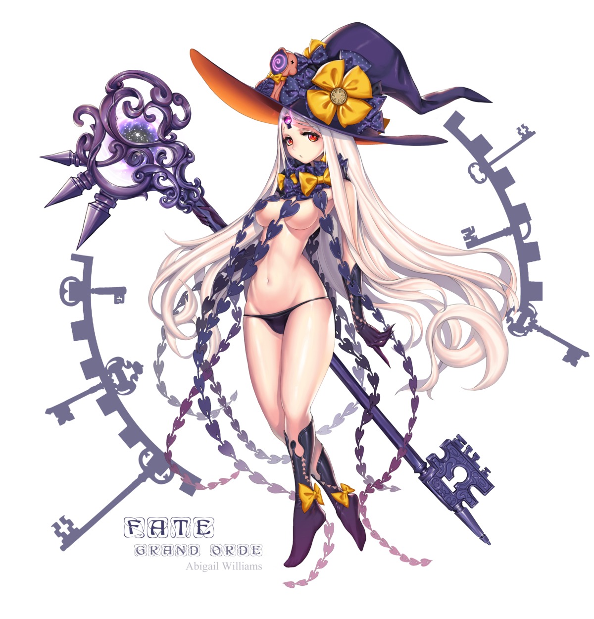 abigail_williams_(fate) b-anma fate/grand_order pantsu topless witch