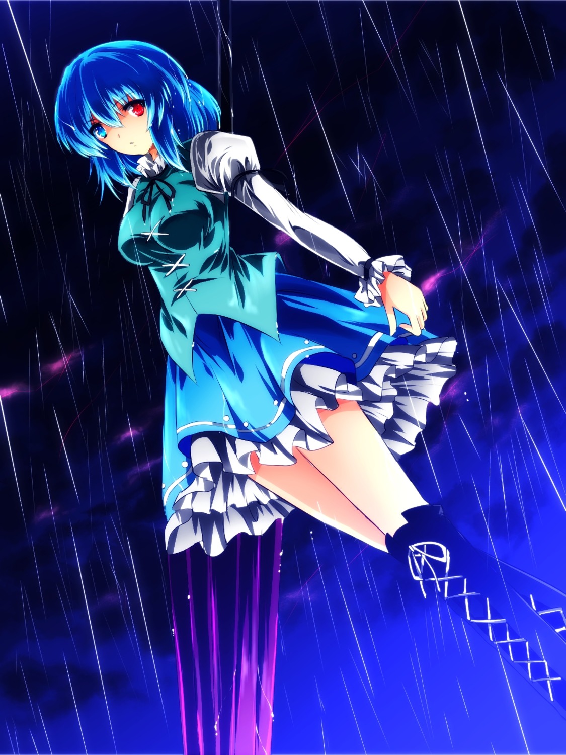 heterochromia nekominase tatara_kogasa thighhighs touhou