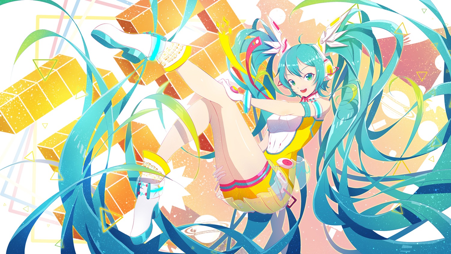 hatsune_miku headphones lengchan_(fu626878068) vocaloid wallpaper