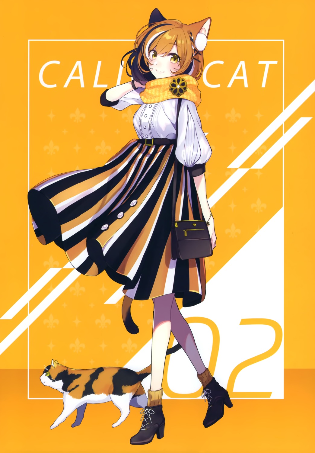 animal_ears chroma_(saine) heels neko nekomimi saine skirt_lift tail