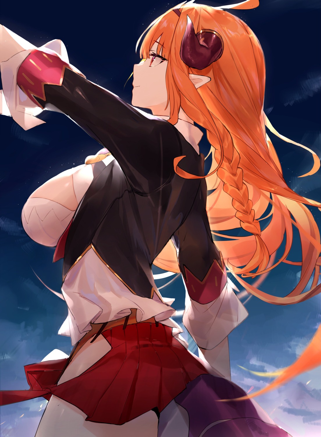 hololive horns kiryuu_coco neonbeat pointy_ears skirt_lift tail