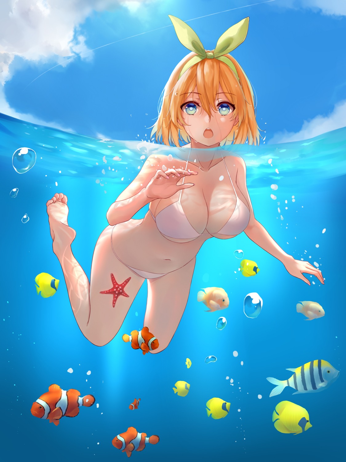 5-toubun_no_hanayome bikini nakano_yotsuba shigatsu swimsuits underboob wet