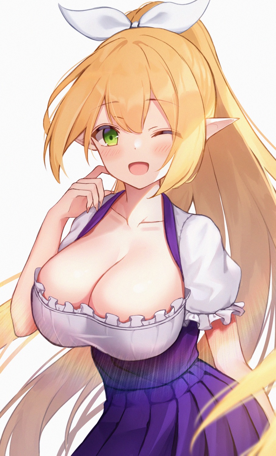 bitseon cleavage no_bra pointy_ears