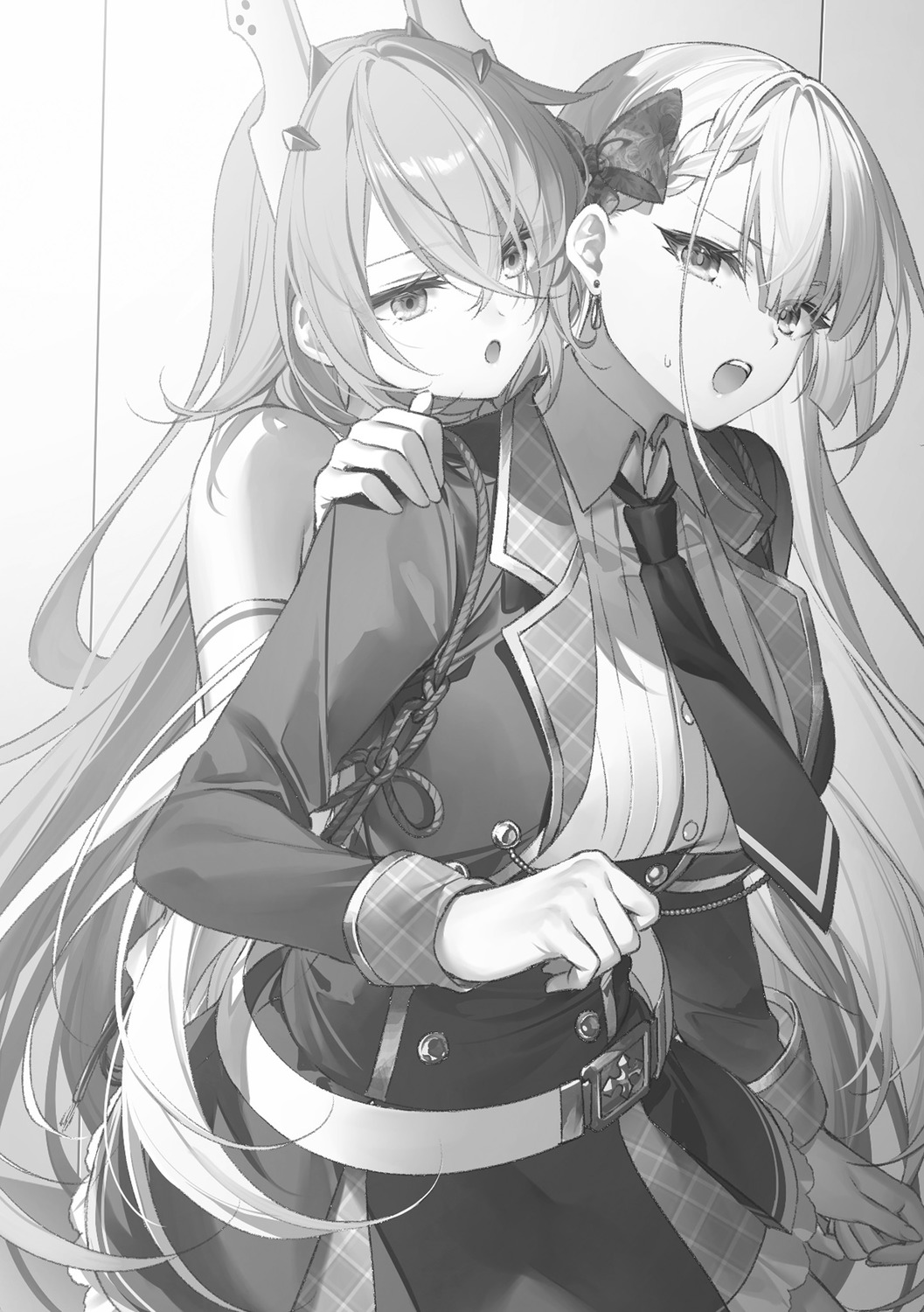 monochrome riselia_ray_crystalia schwertileite_terminate seifuku seiken_gakuin_no_maken_tsukai toosaka_asagi yuri