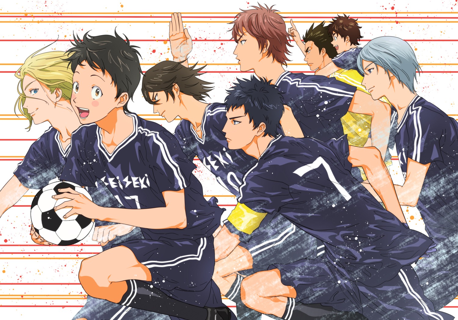 days_(tv) haibara_shirou inohara_susumu kazama_jin_(days) kimidake kimishita_atsushi male mizuki_hisahito ooshiba_kiichi soccer tsukamoto_tsukushi uniform usui_yuuta