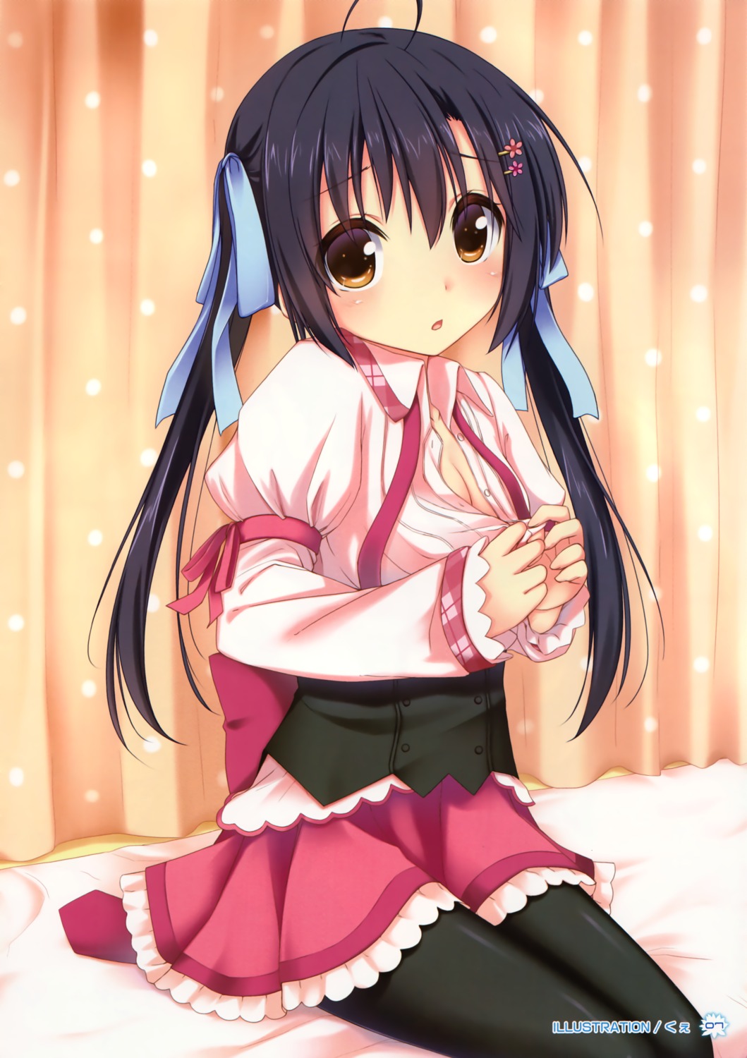 cleavage kuxe nanamori_kurumi pantyhose parasol undressing yume_koi