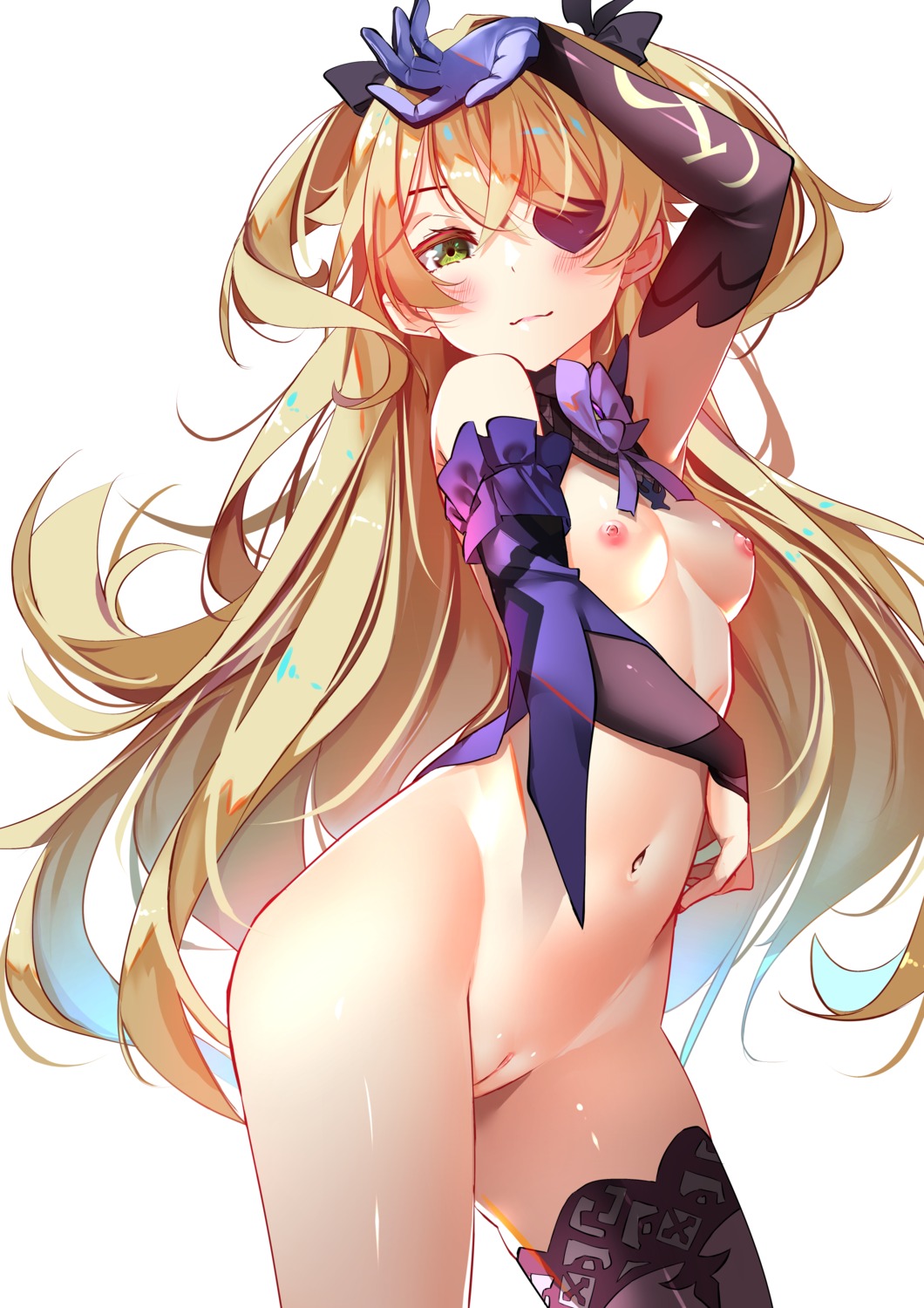 eyepatch fischl genshin_impact naked nipples pussy sydus thighhighs uncensored