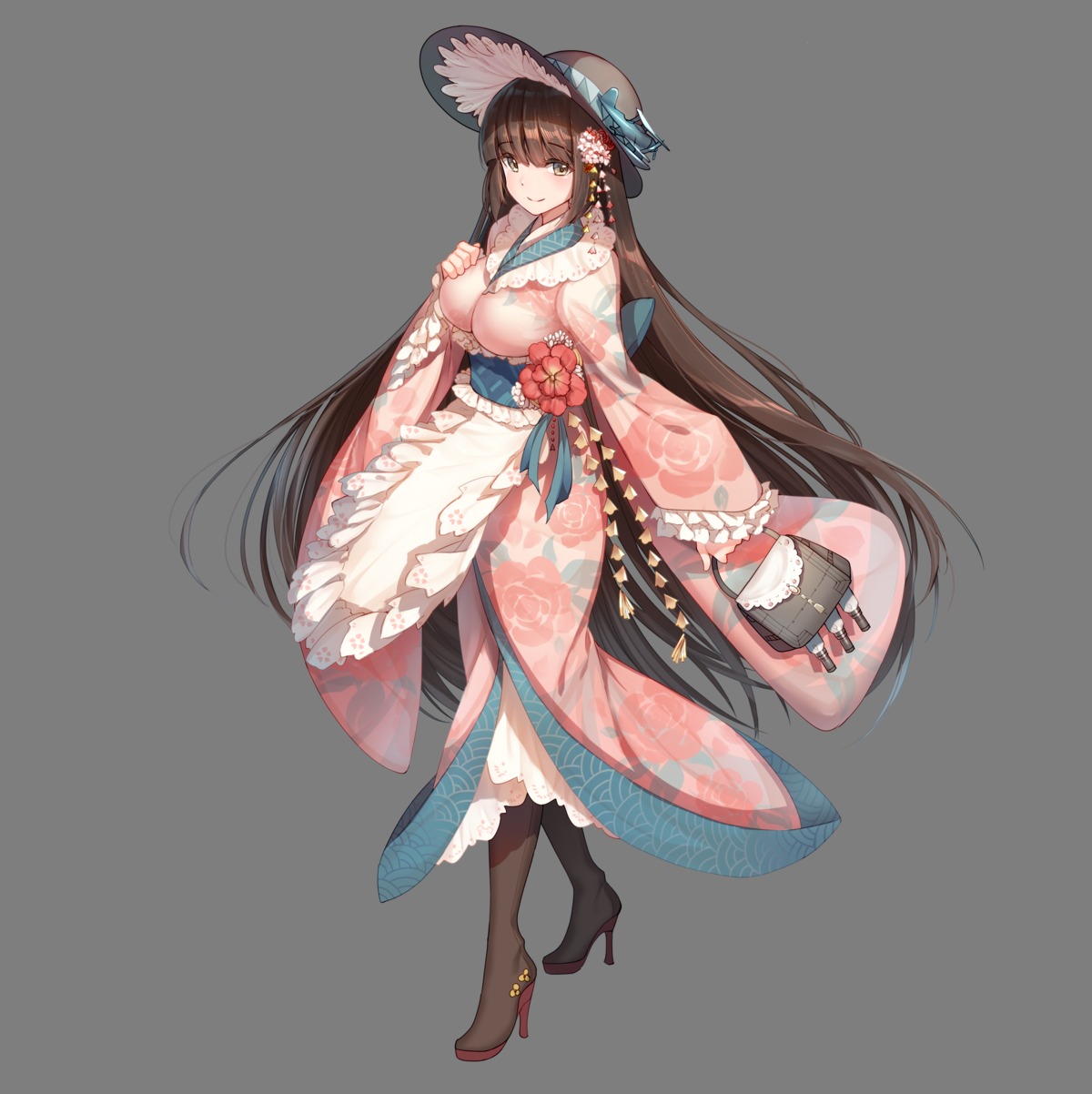 bison_cangshu fusou_(zhanjianshaonv) heels japanese_clothes transparent_png zhanjianshaonv