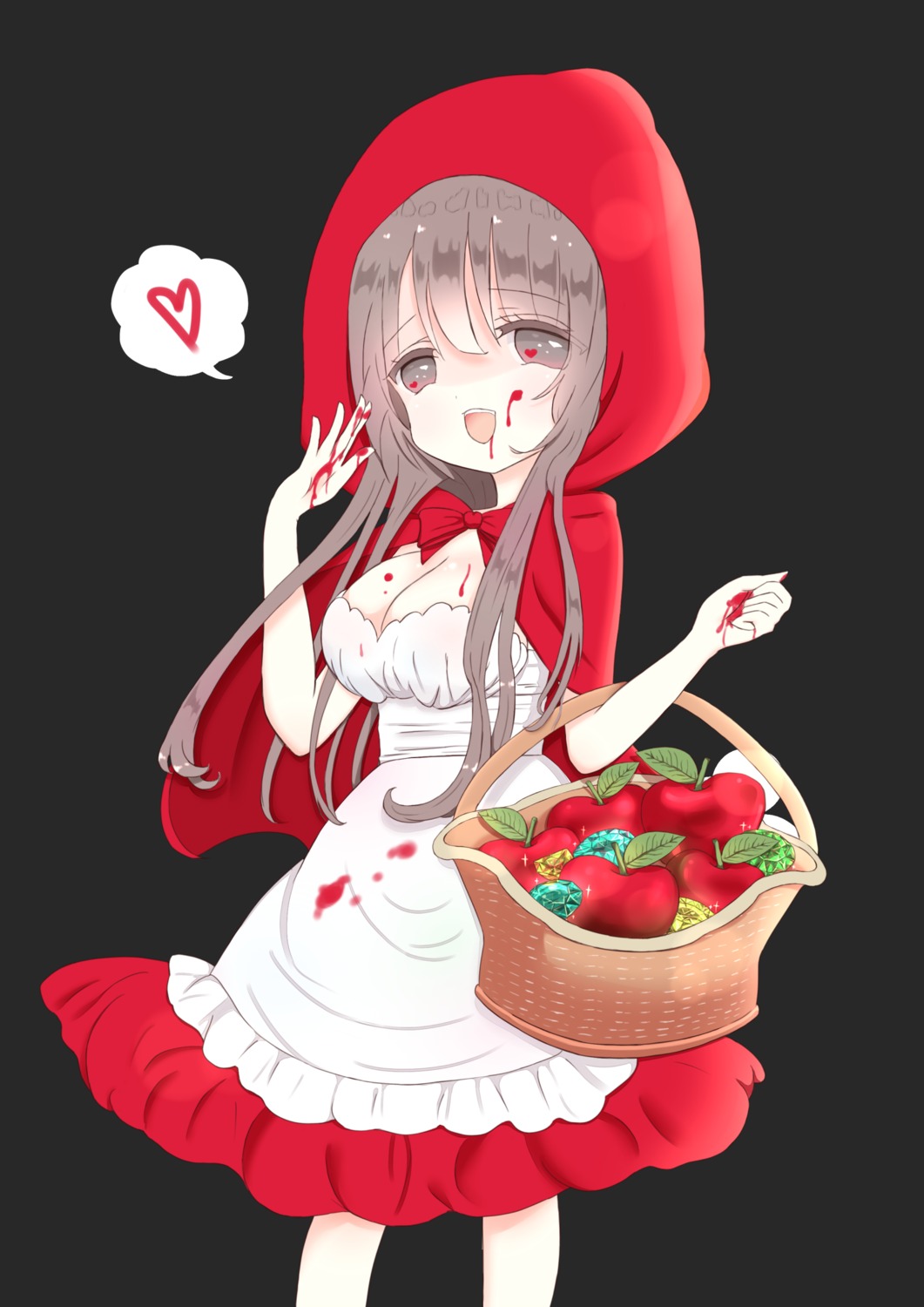 blood cleavage cosplay dress little_red_riding_hood_(character) shiina_melon