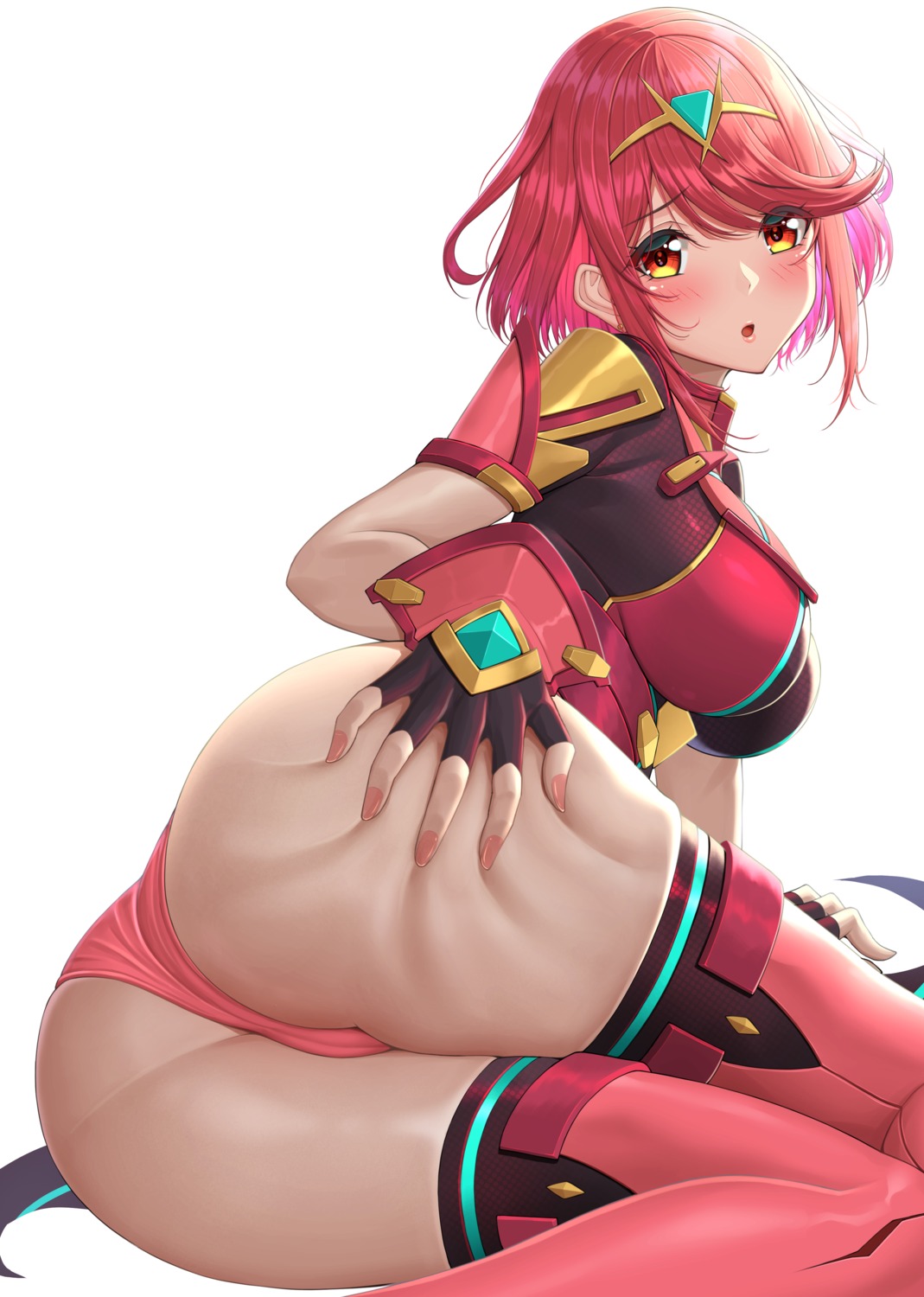 ass ass_grab homura_(xenoblade_2) nemunemu_semi thighhighs thong xenoblade xenoblade_chronicles_2