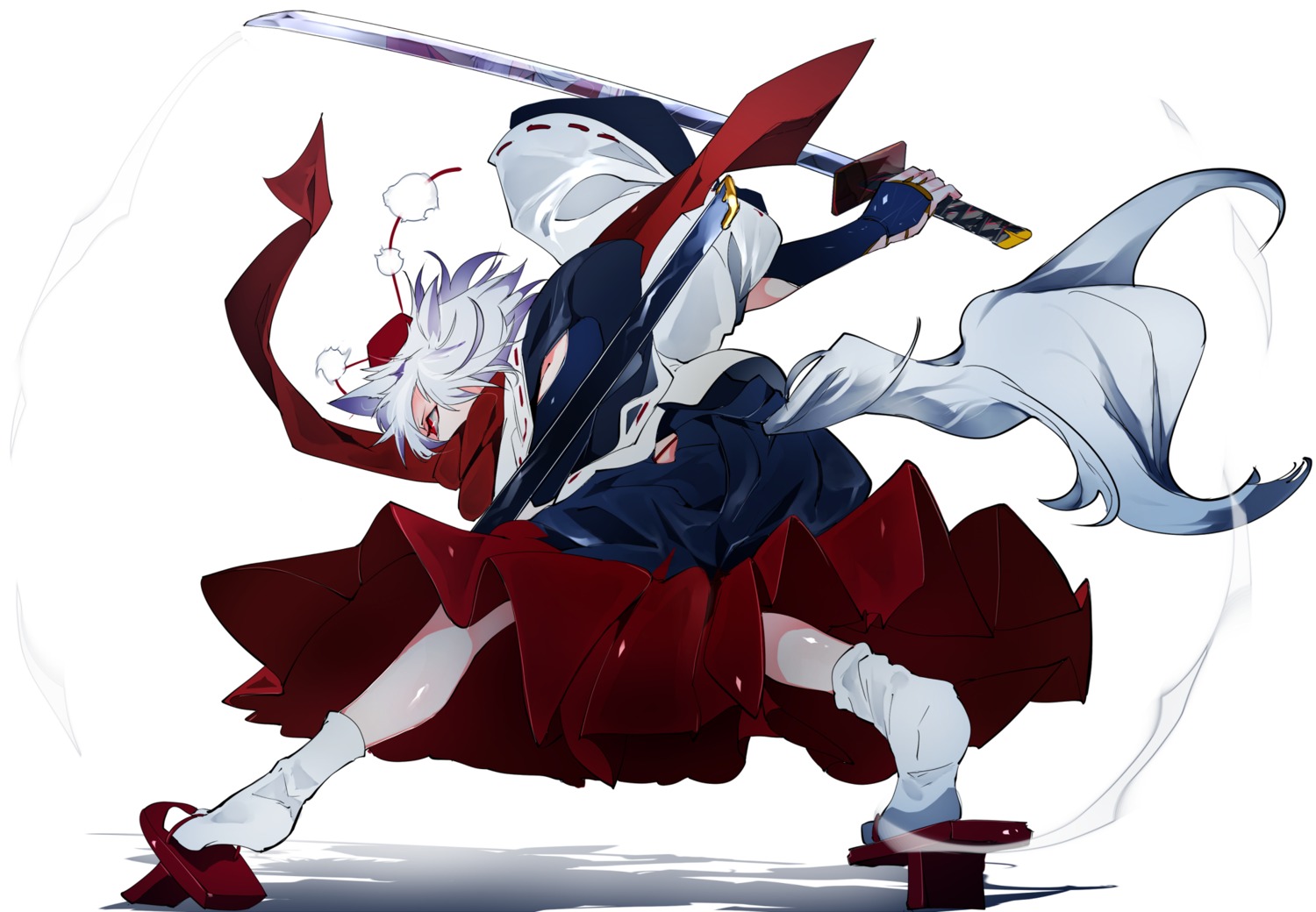 animal_ears ikurauni inubashiri_momiji sword tail touhou