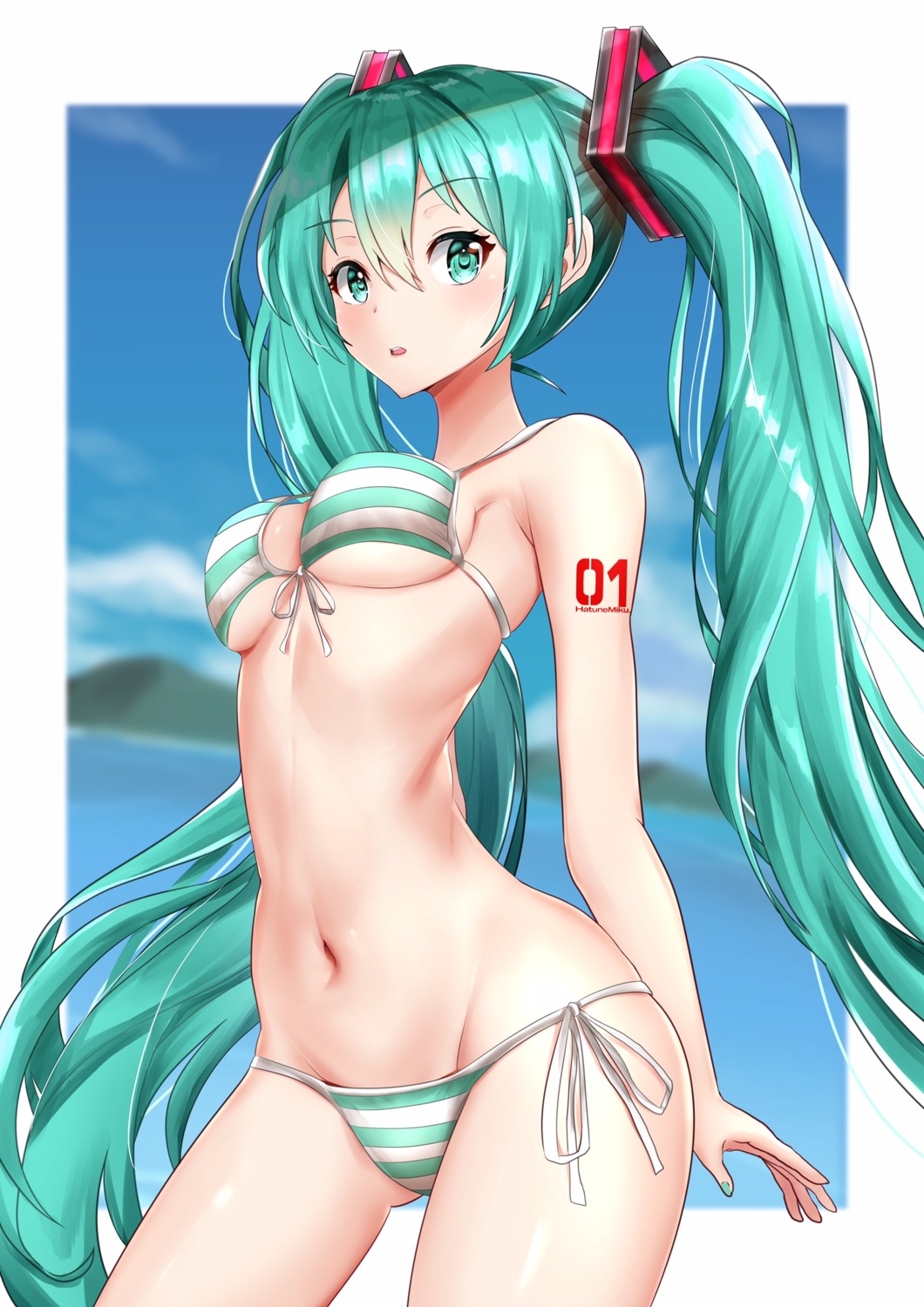 bikini hatsune_miku itogari swimsuits tattoo underboob vocaloid