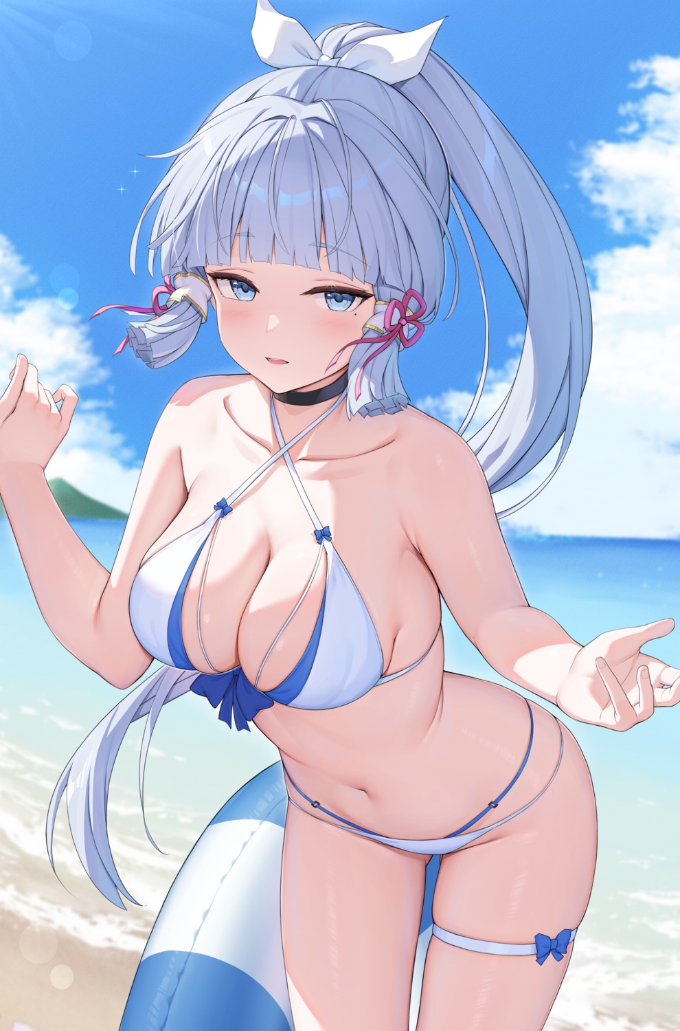 bikini garter genshin_impact kamisato_ayaka rosumerii swimsuits