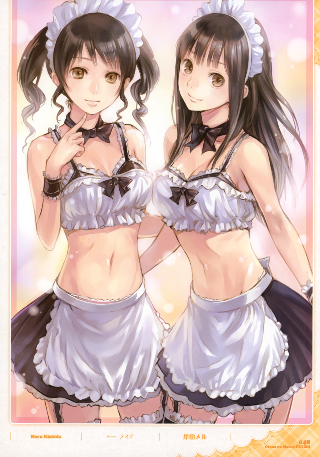 cleavage kishida_mel maid stockings thighhighs