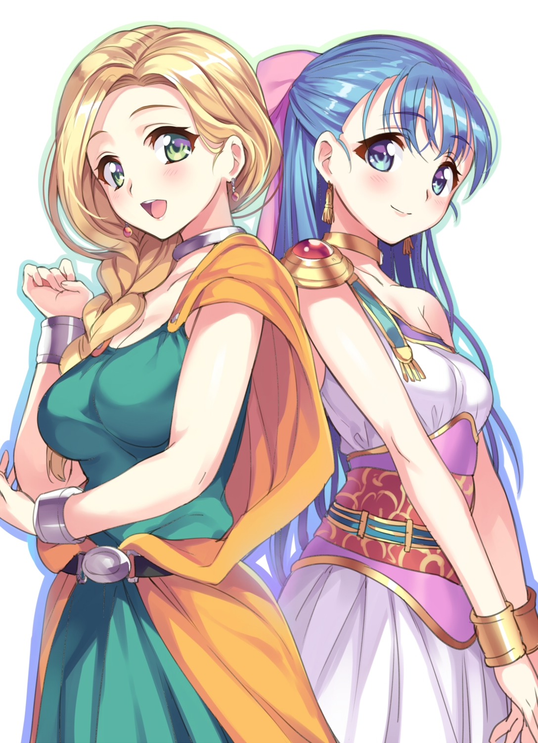 bianca cleavage dragon_quest dragon_quest_v dress flora senri_gan