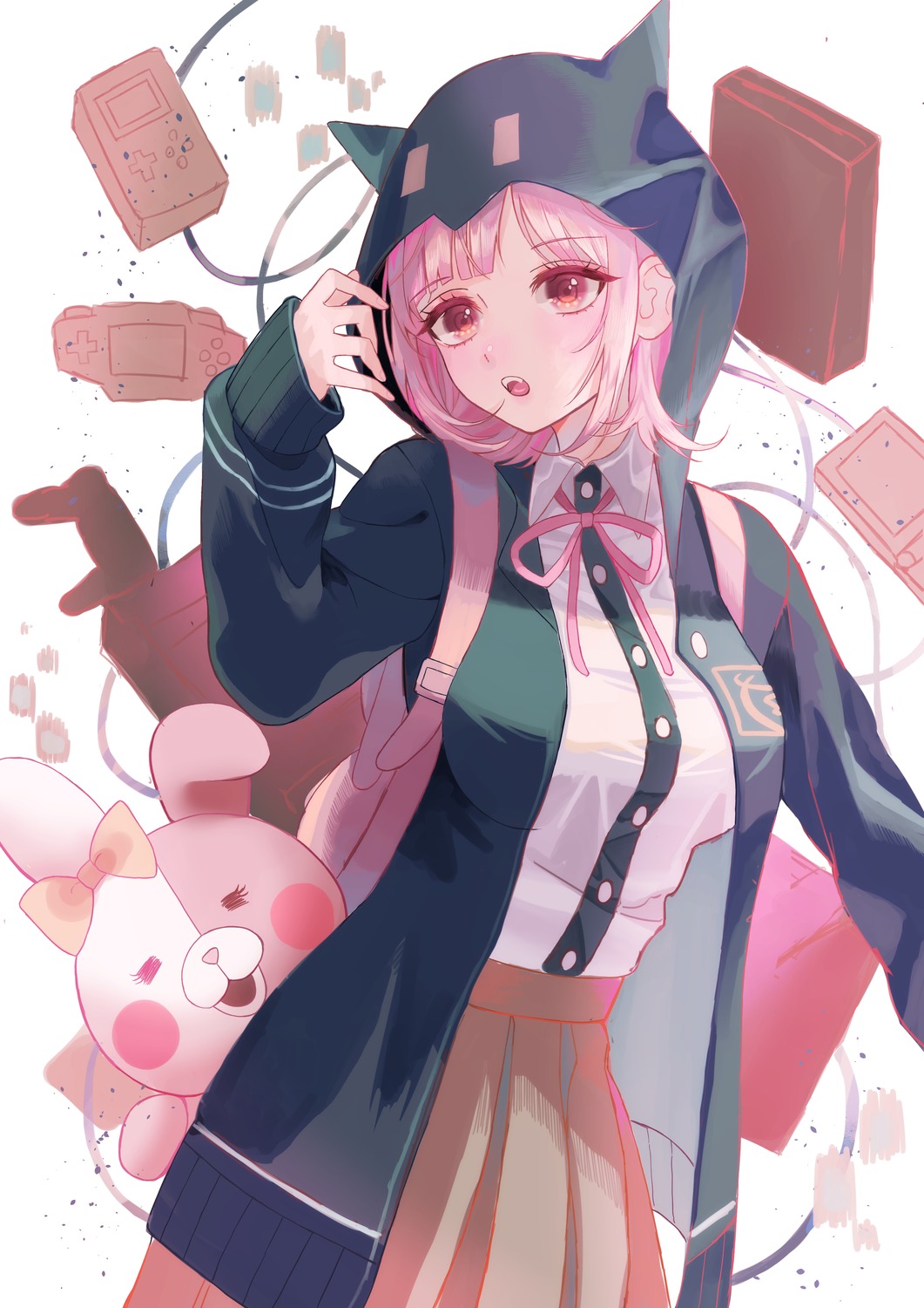 7991_(artist) dangan-ronpa dangan-ronpa_2 monomi nanami_chiaki seifuku