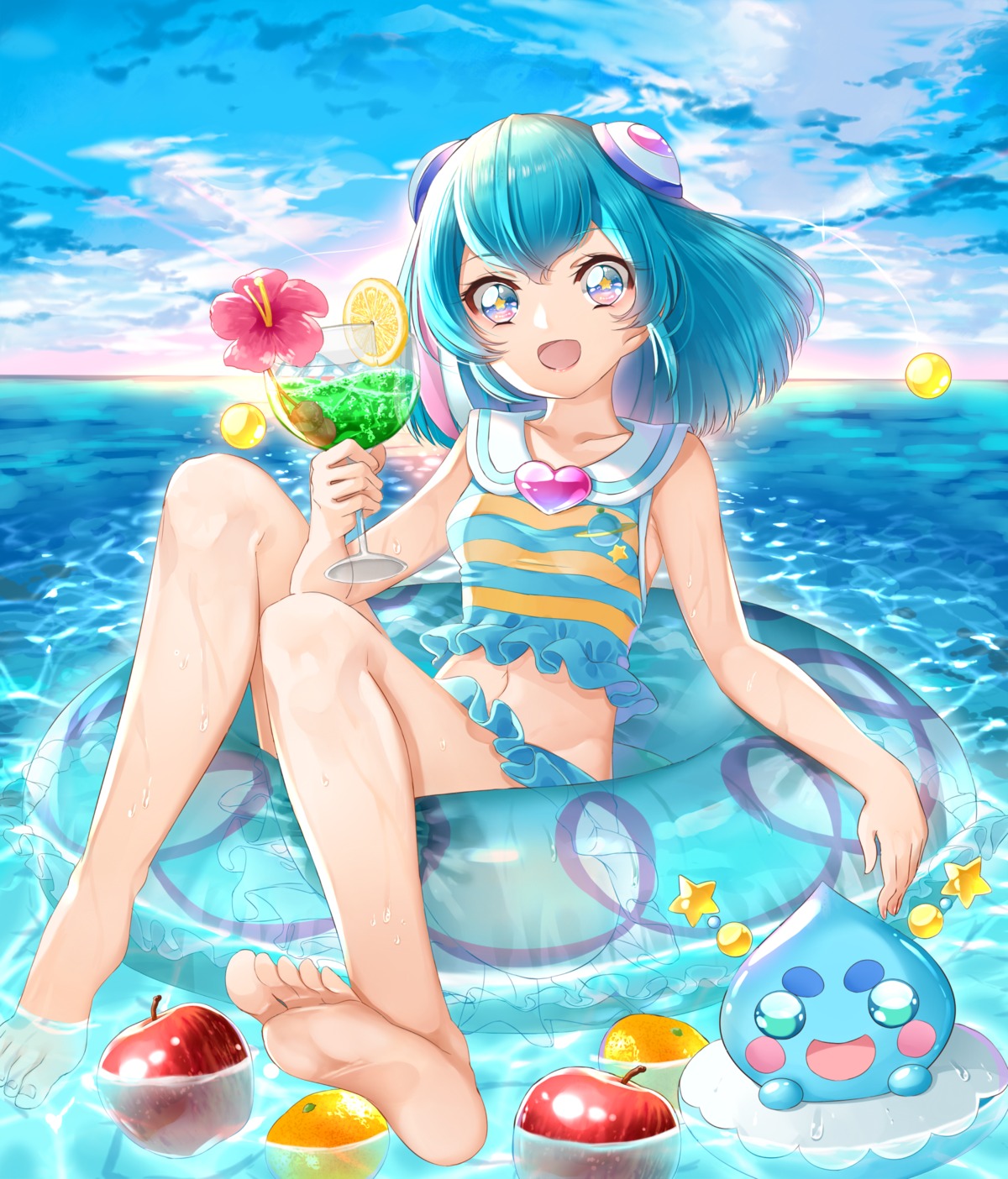 feet hagoromo_lala star_twinkle_precure swimsuits wet yuutarou