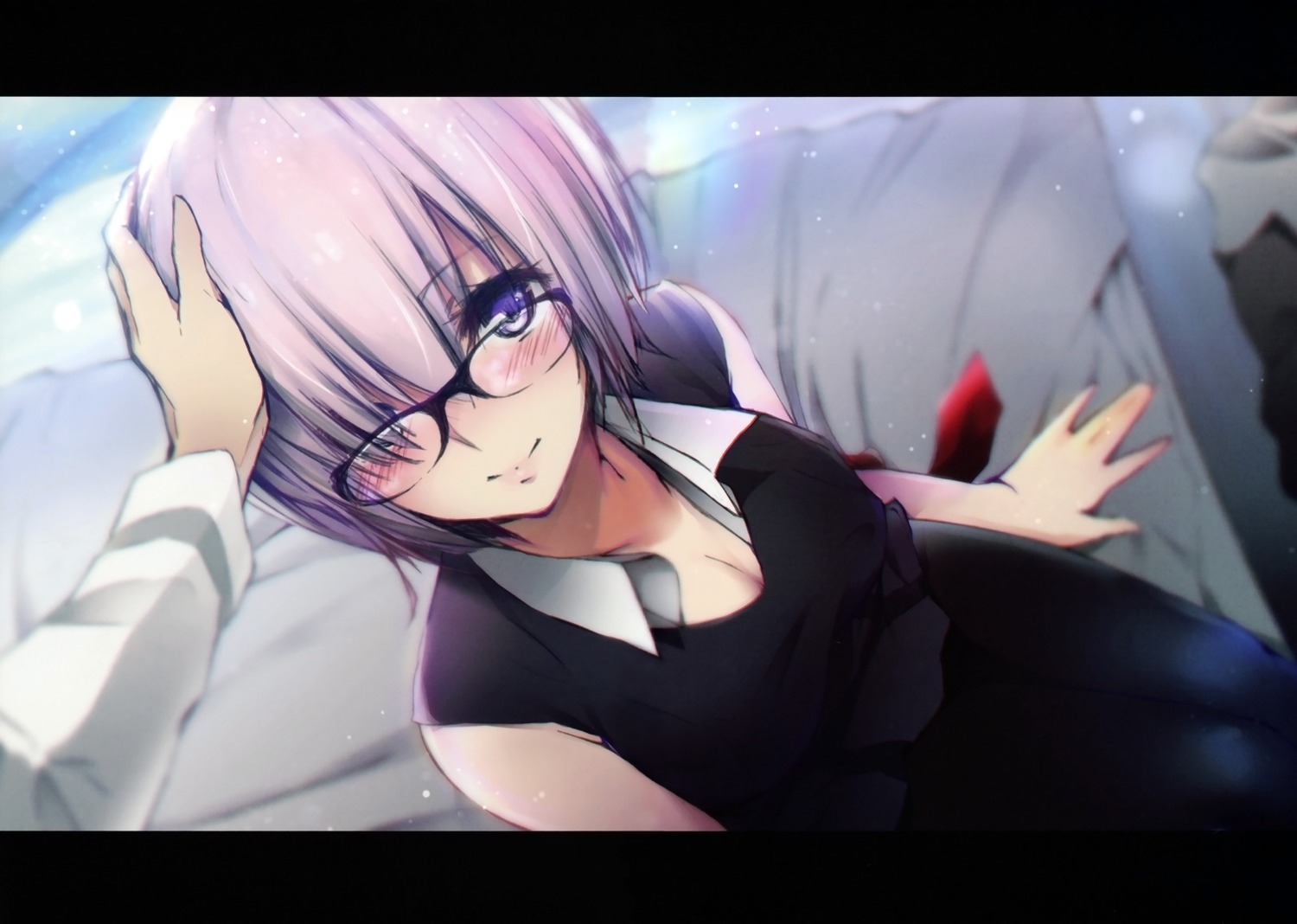 cleavage fate/grand_order kappipe0520 mash_kyrielight megane pantyhose