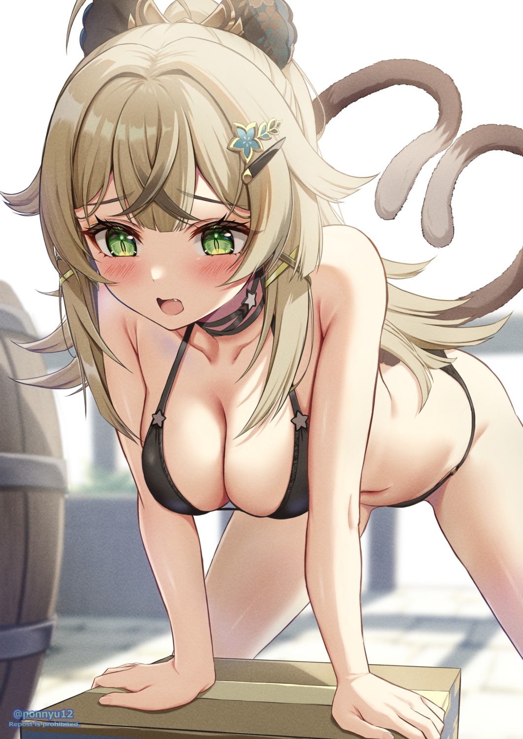 animal_ears bra genshin_impact kirara_(genshin_impact) nekomimi pantsu ponnyu12 tail