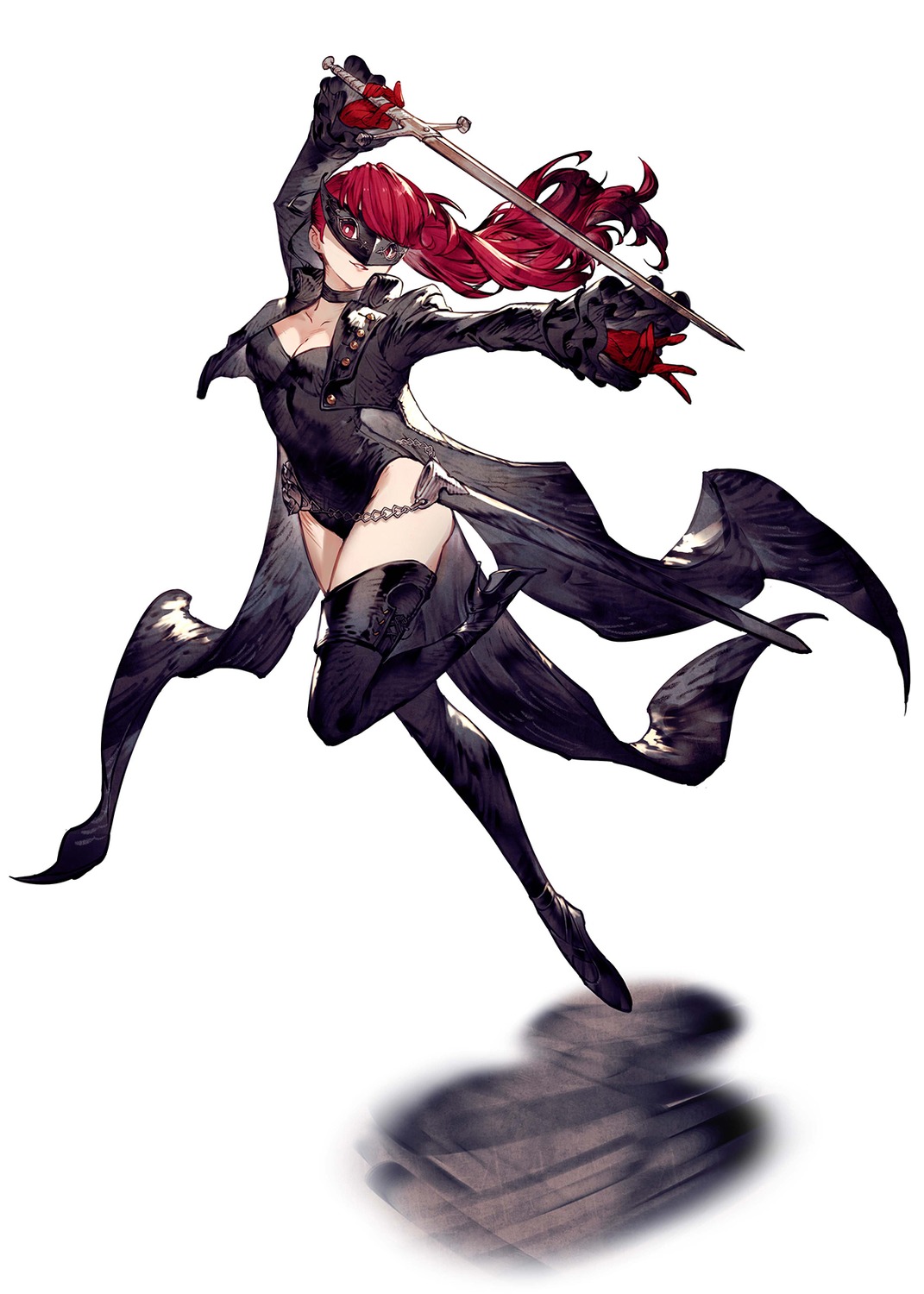 cleavage heels leotard persona_5 sword tagme thighhighs