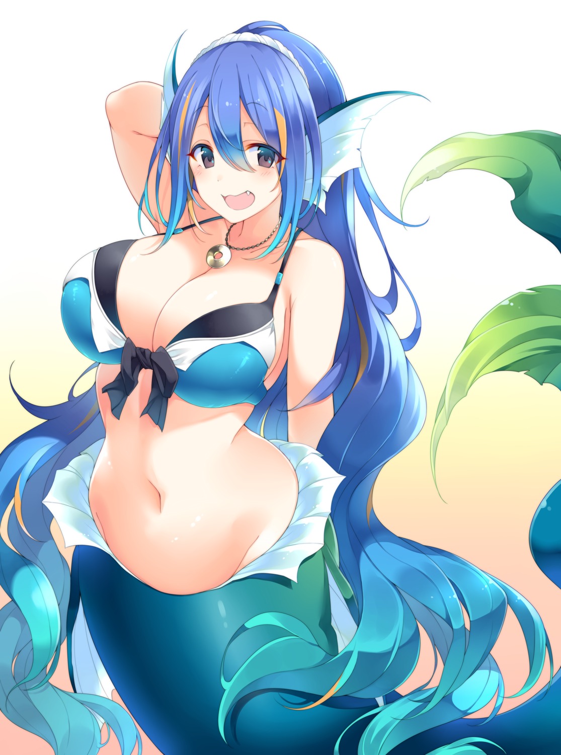 bikini_top cleavage matsunoki mermaid monster_girl tail
