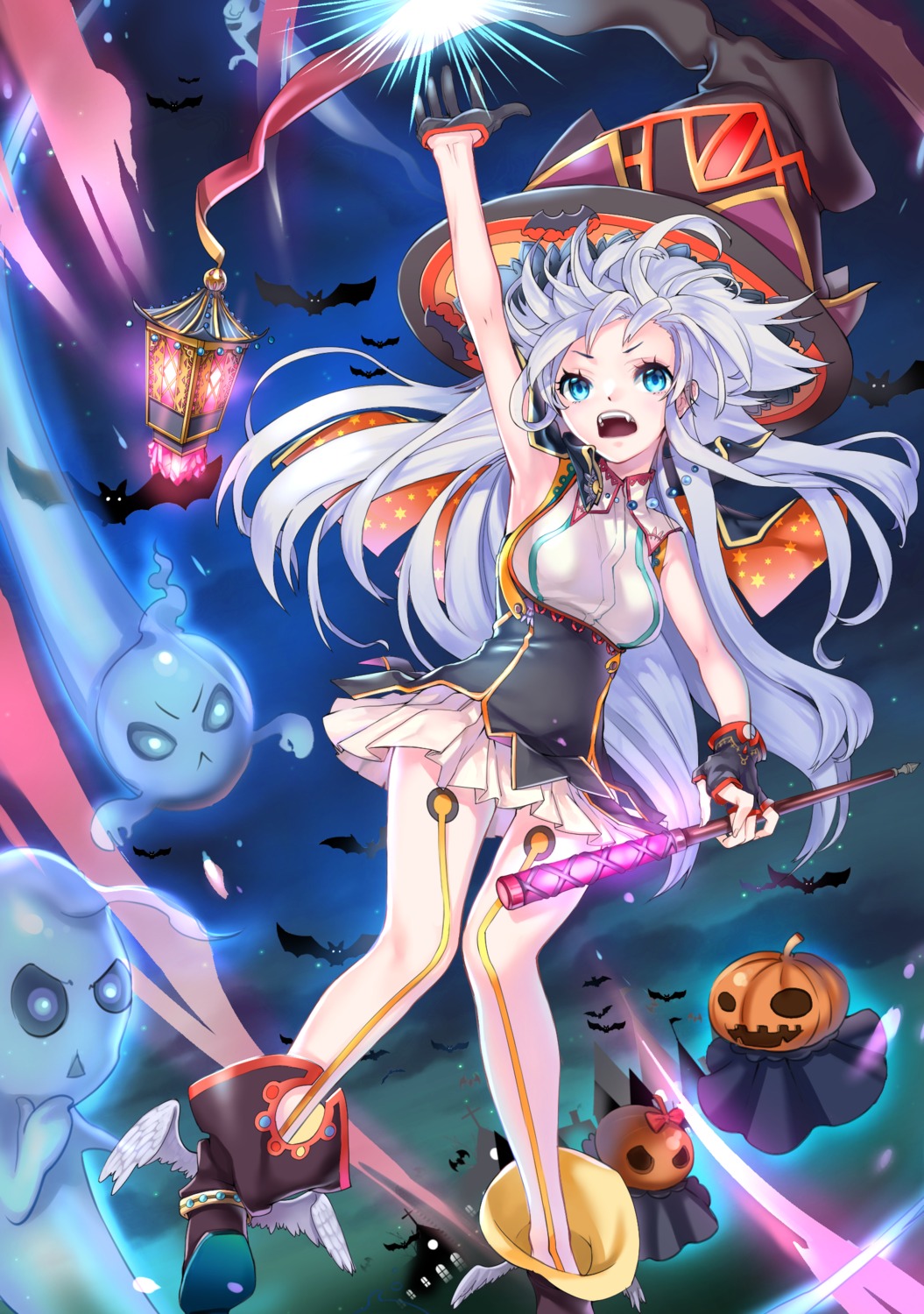 dress halloween pantyhose witch yamanashi_kawanashi