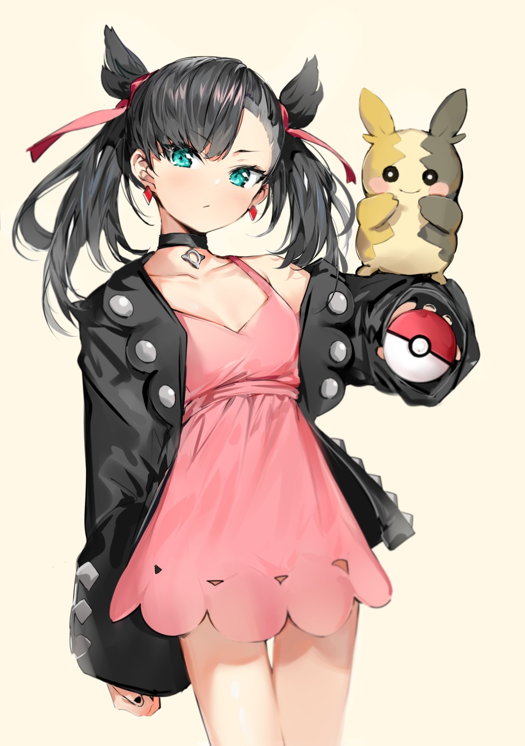 cleavage dress mary_(pokemon) morpeko pokemon pokemon_sword_and_shield silver_(chenwen)