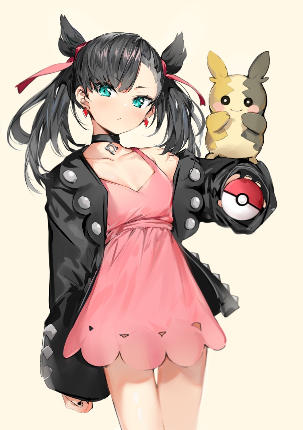 cleavage dress mary_(pokemon) morpeko pokemon pokemon_swsh silver_(chenwen)