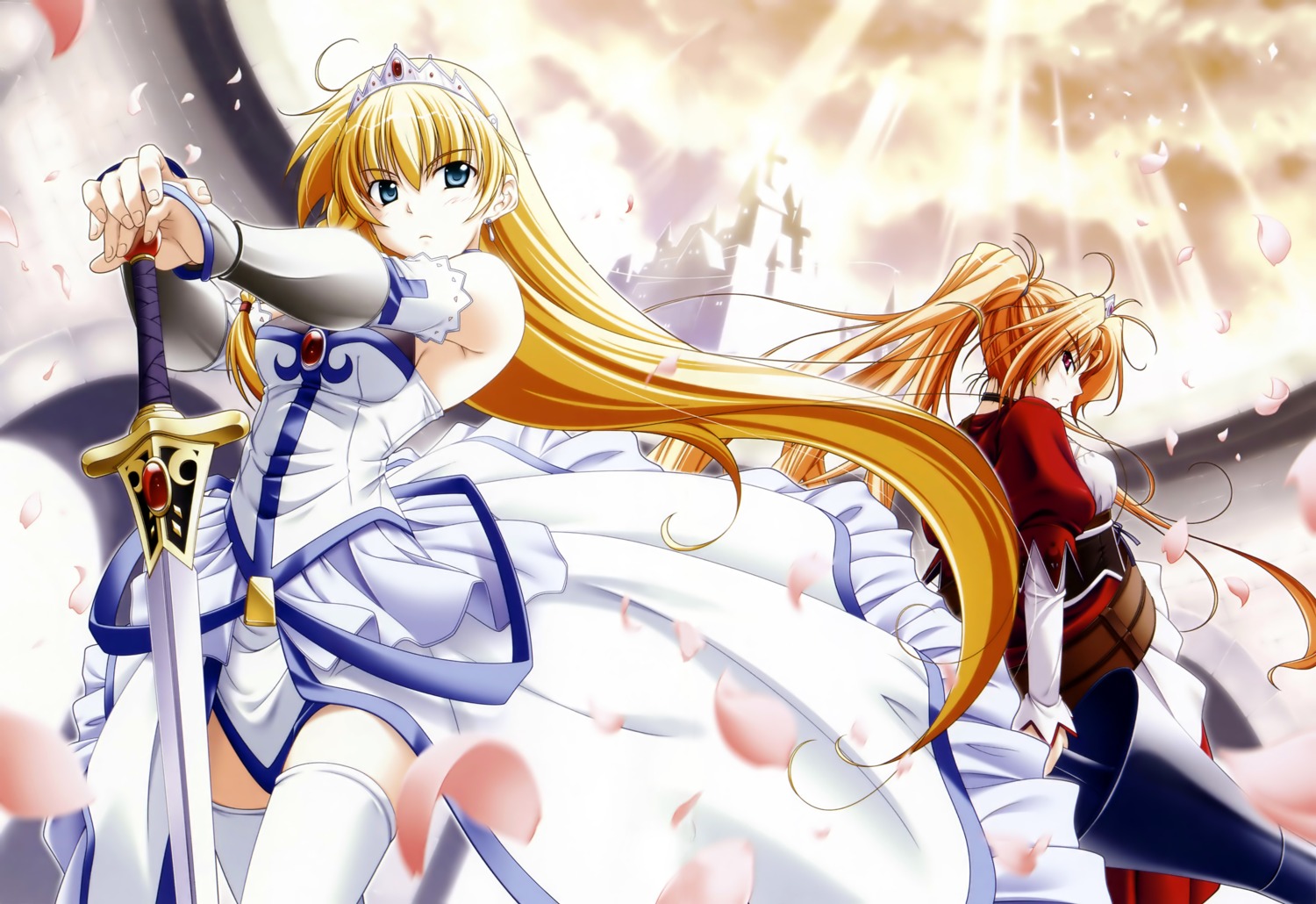 angela_victoire_blendin dress iris_(princess_waltz) princess_waltz sword takeya_masami thighhighs