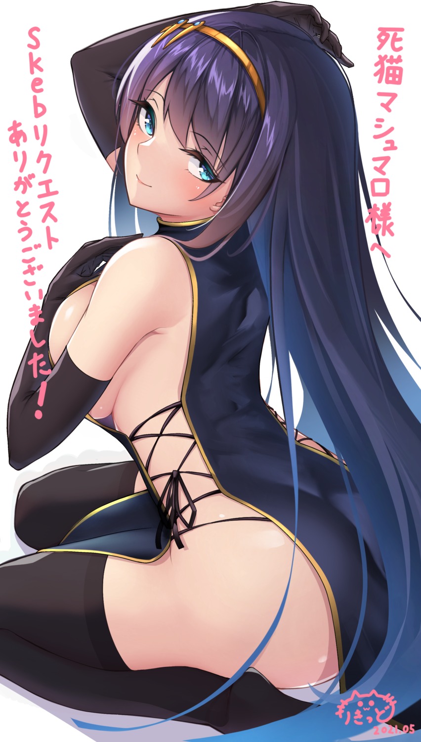 ass breast_hold chinadress no_bra oserotto thighhighs