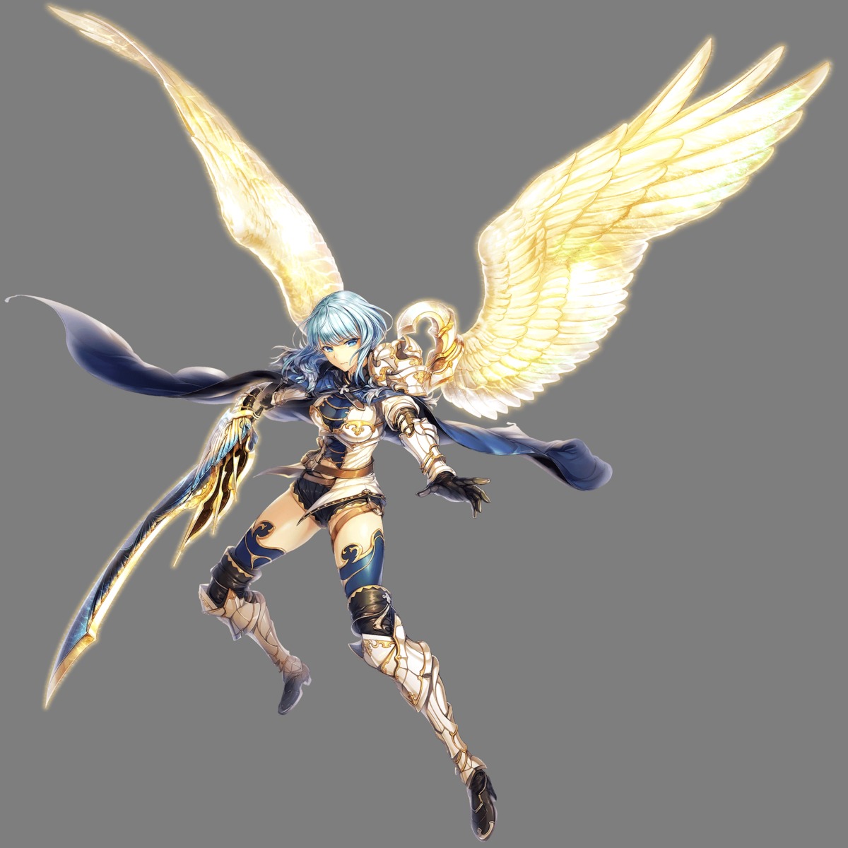 armor heels sword thighhighs transparent_png unitia wings