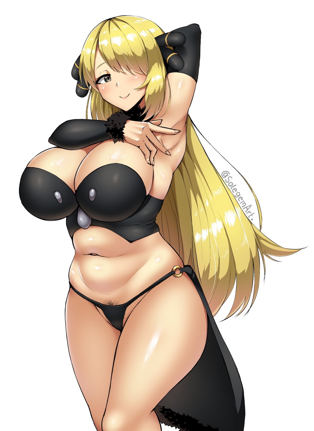 cleavage no_bra pantsu pokemon pokemon_bdsp pokemon_dppt pubic_hair shirona_(pokemon) sole_gem