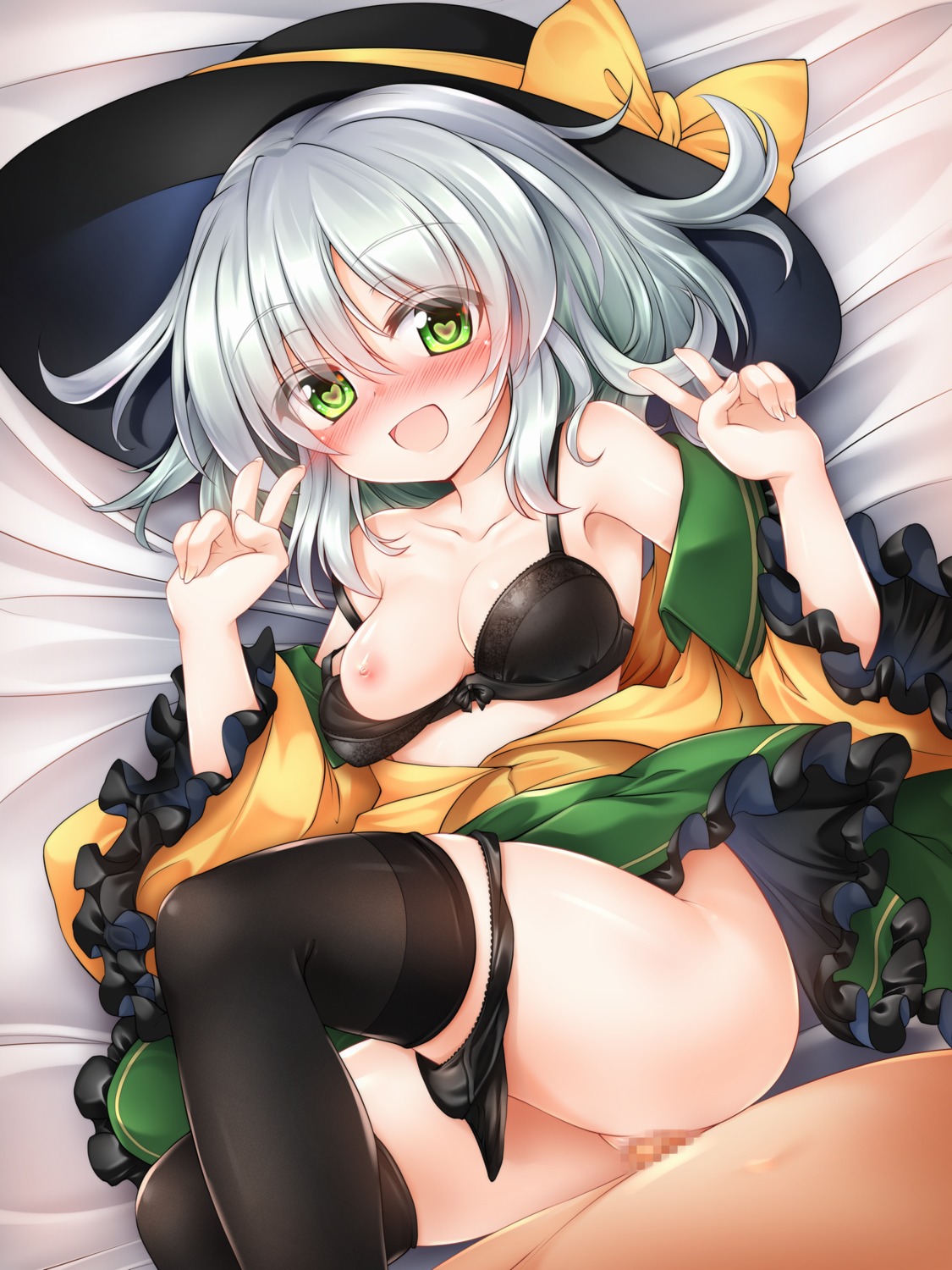 bra breasts censored komeiji_koishi m9kndi nipples pantsu panty_pull penis pussy sex skirt_lift thighhighs touhou